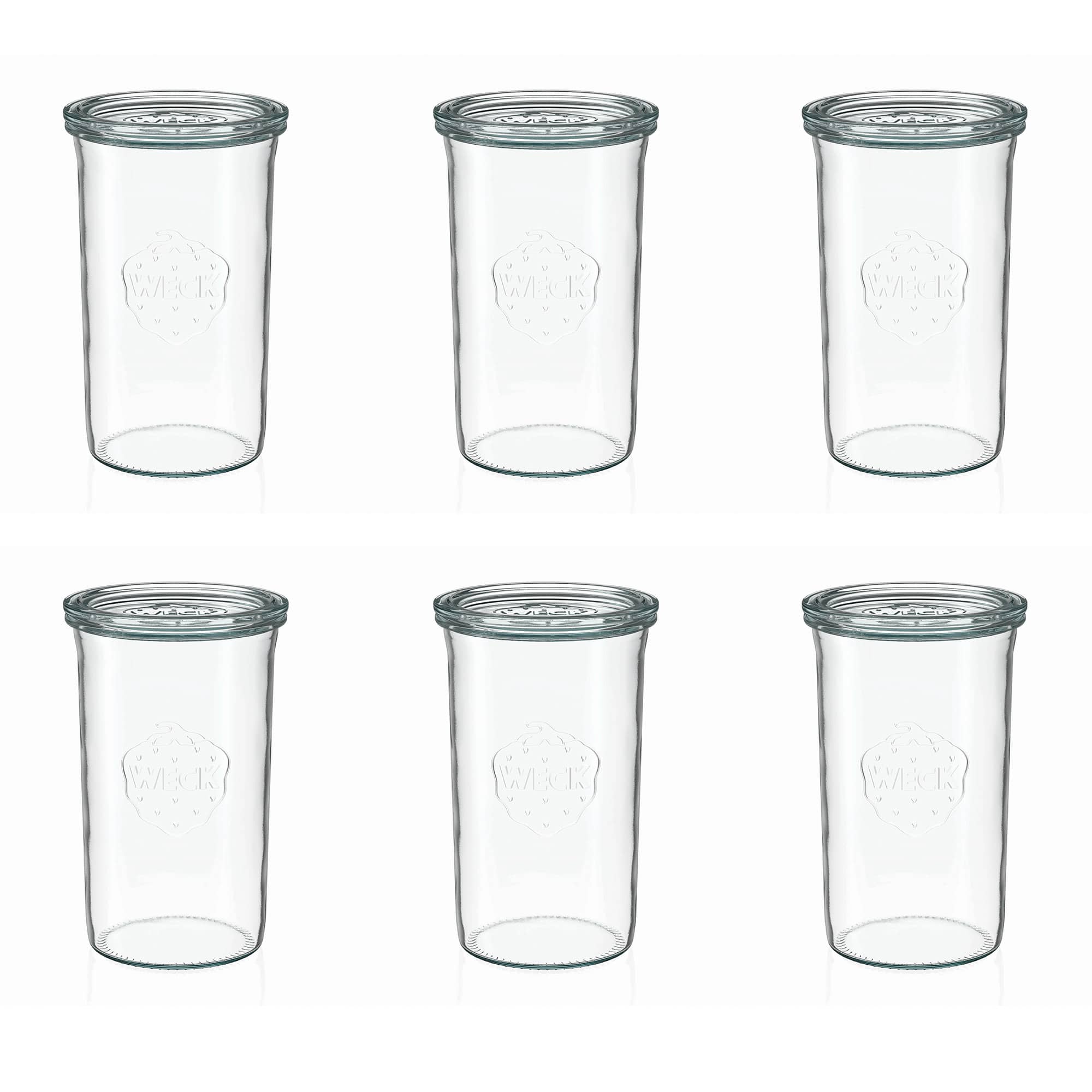 6x 1000 ml WECK-staklenka za stavljanje naopako sa staklenim poklopcem RR 100