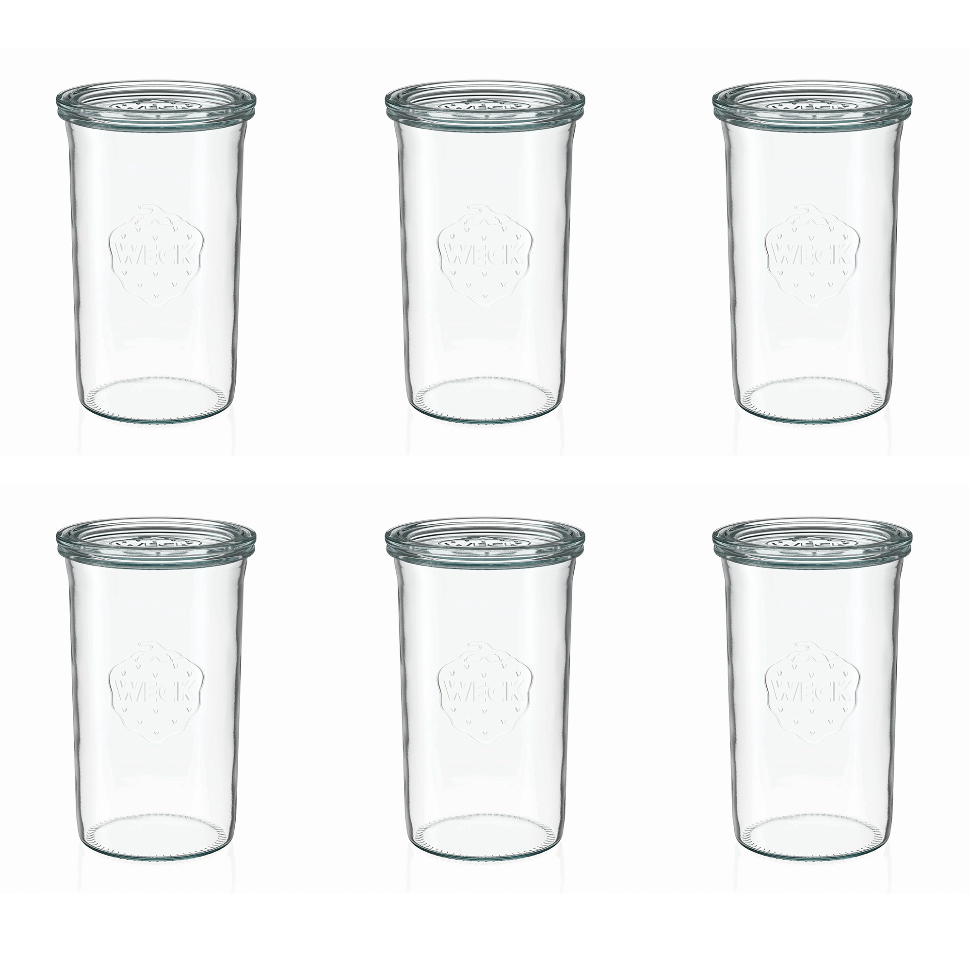 6x 1000 ml WECK-staklenka za stavljanje naopako sa staklenim poklopcem RR 100