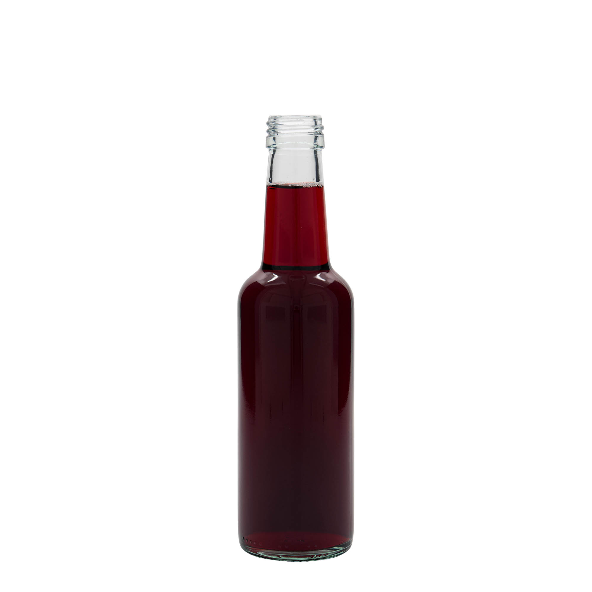 250 ml staklena boca s ravnim vratom, grlo: PP 28 250 ml staklena boca s ravnim vratom, grlo: PP 28