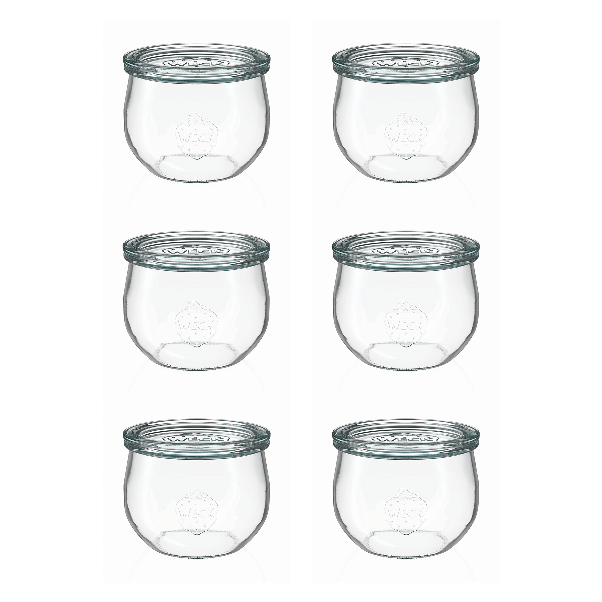 6x 580 ml WECK-tulipan staklenka sa staklenim poklopcem RR 100