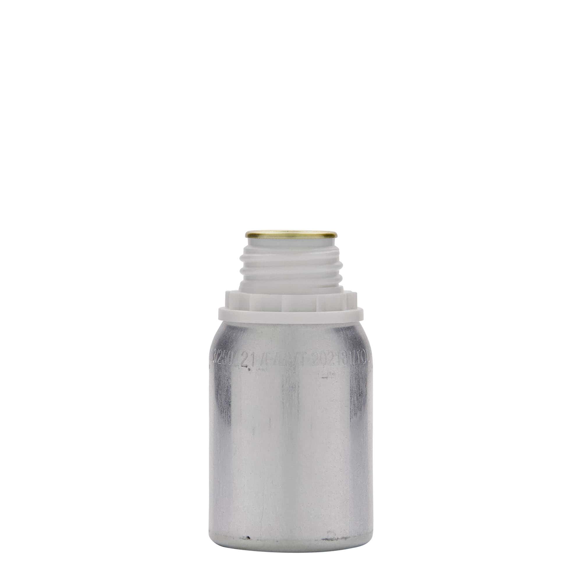 125 ml aluminijska boca, metal, srebrna, otvor: DIN 32