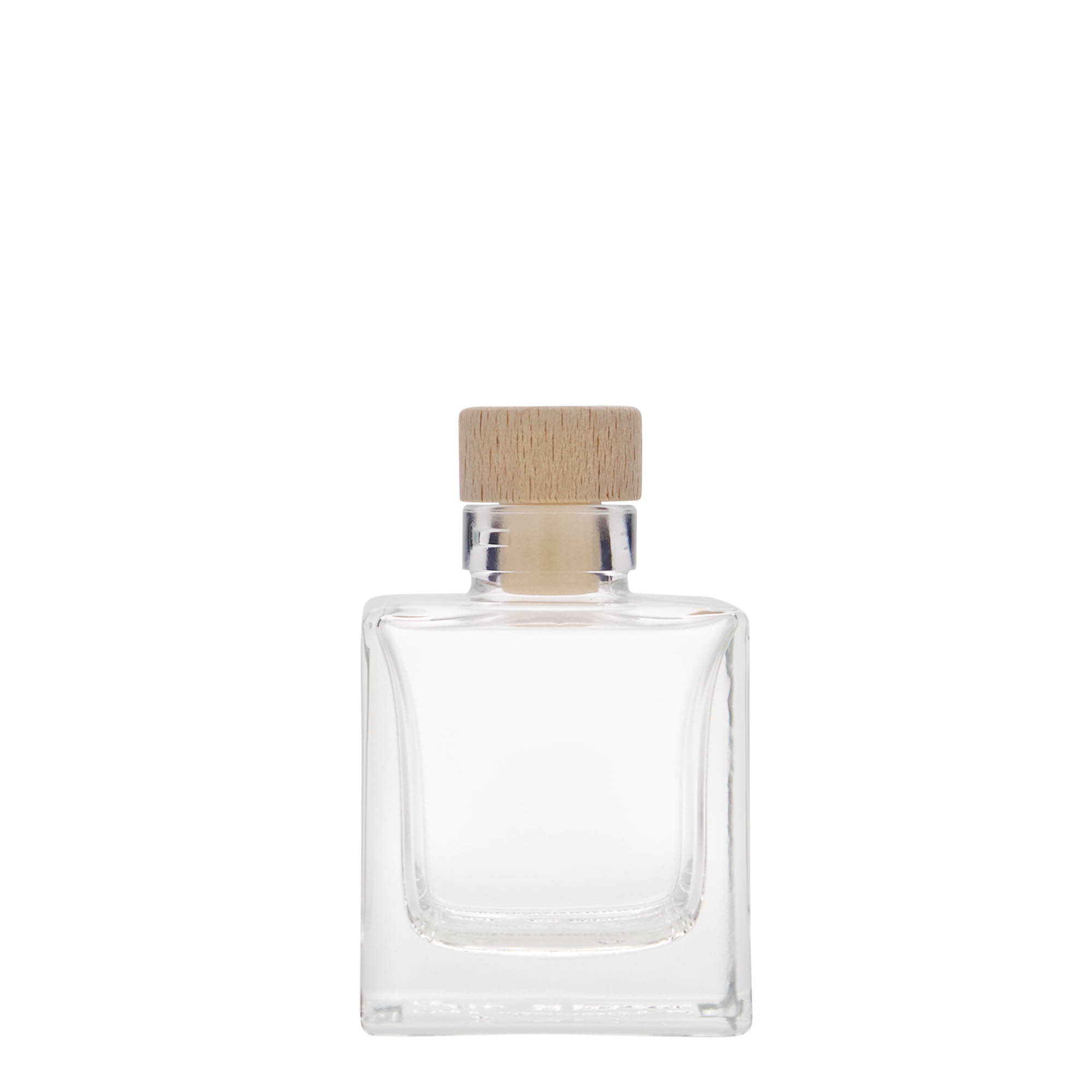 100 ml staklena boca 'Cube', kvadratna, otvor: pluta