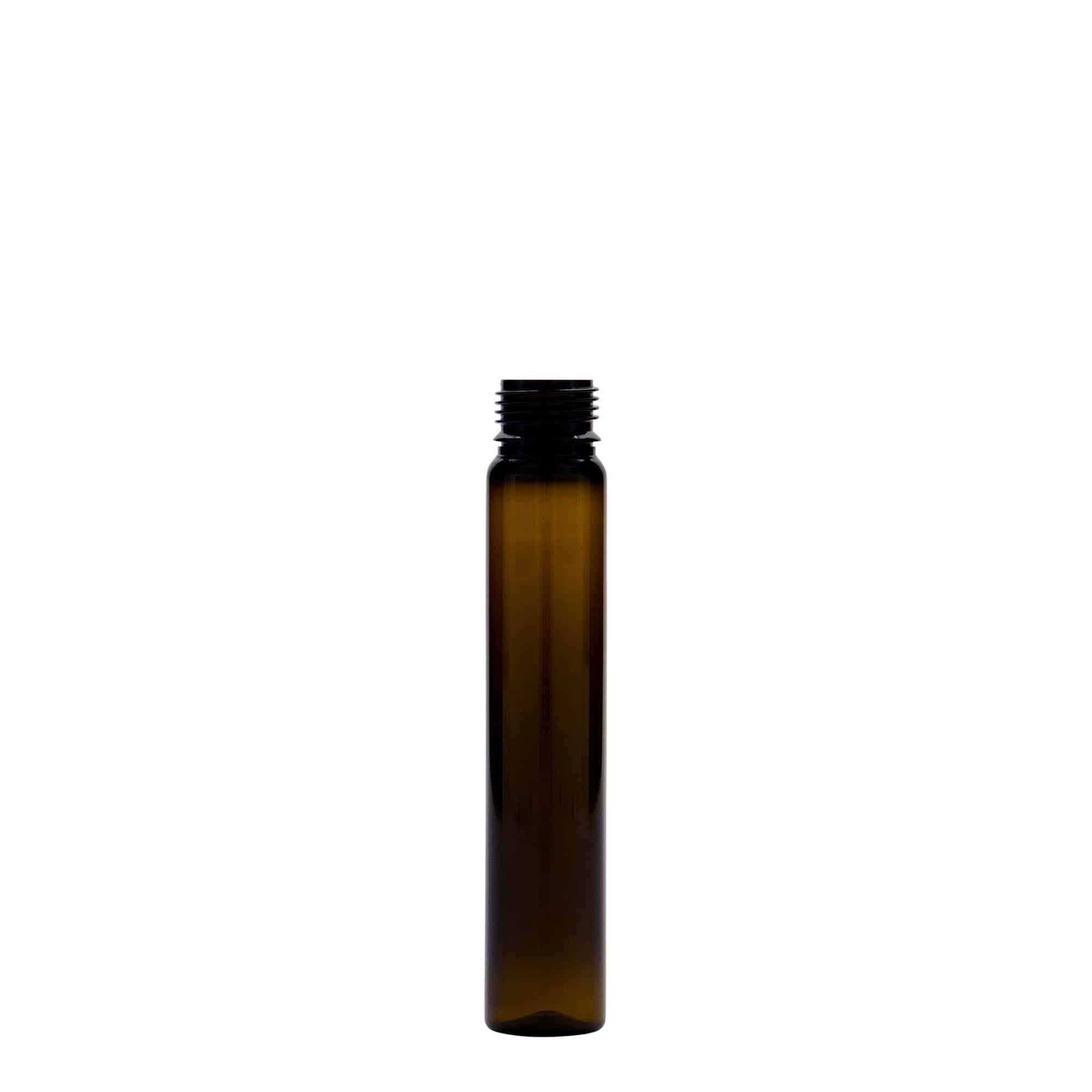25 ml PET-cijev, plastika, smeđa, otvor: navojni zatvarač