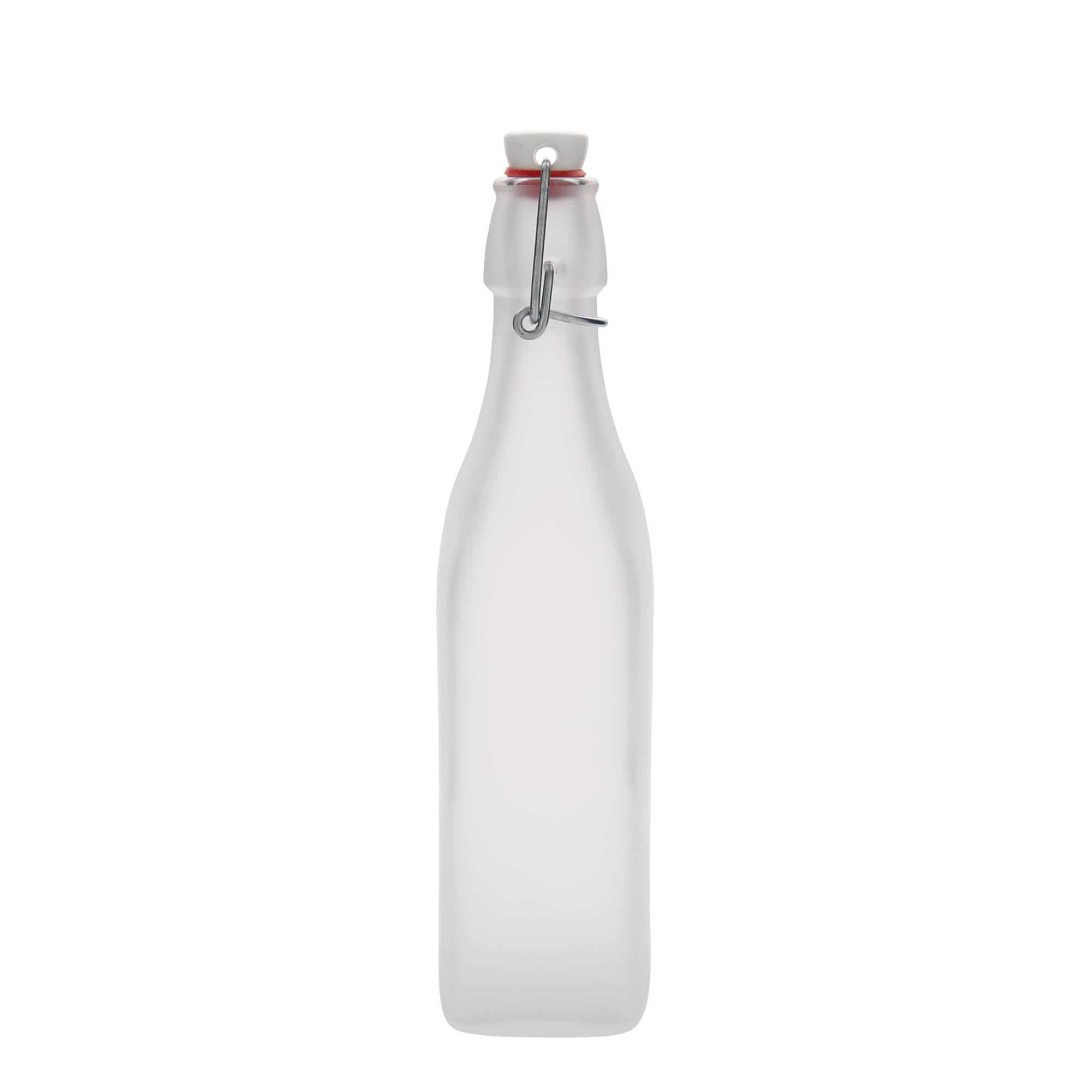 Staklena boca 500 ml 'Swing', kvadratna, bijela, otvor: mehanički zatvarač Staklena boca 500 ml 'Swing', kvadratna, bijela, otvor: mehanički zatvarač