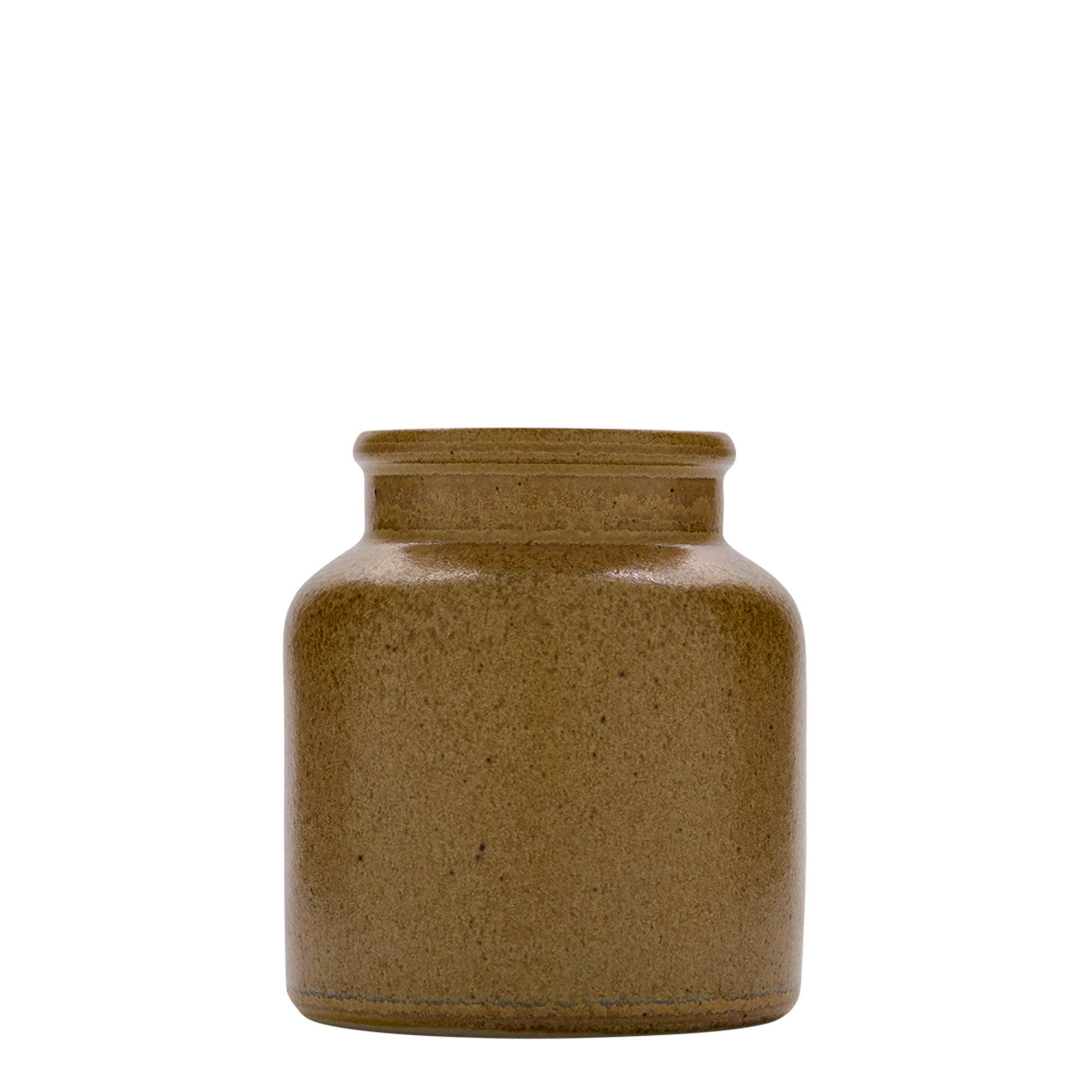 270 ml lonac od kamene keramike, keramika, smeđe-kristalni, otvor: poklopac s navlakom