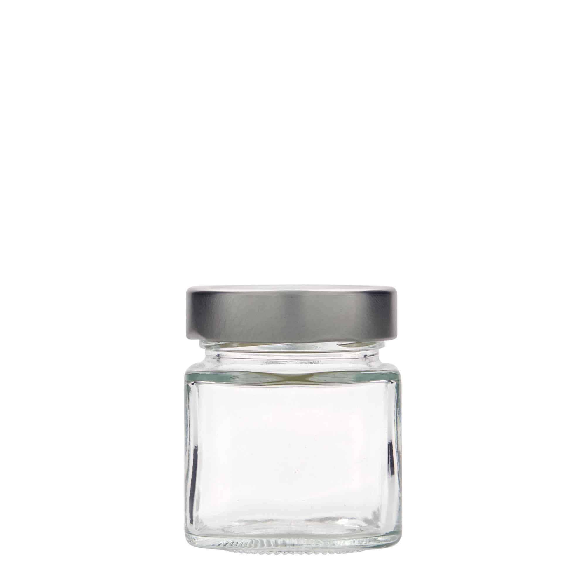 156 ml četvrtasta staklenka 'Funny', grlo: Deep-Twist-Off (DTO 58)