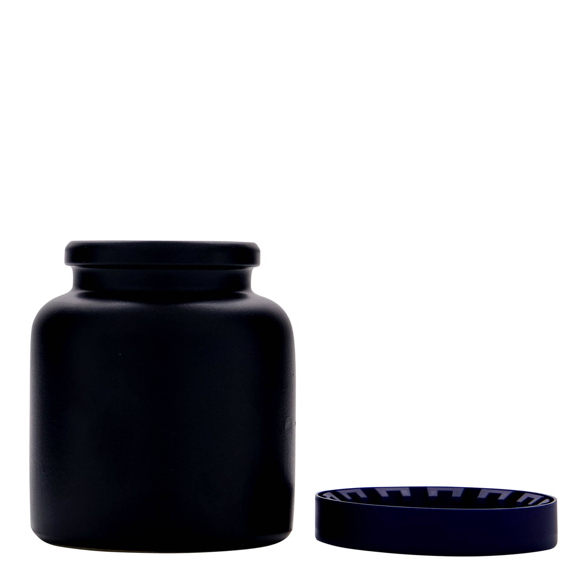 270 ml lonac od kamene keramike, crni, otvor: poklopac na navoj