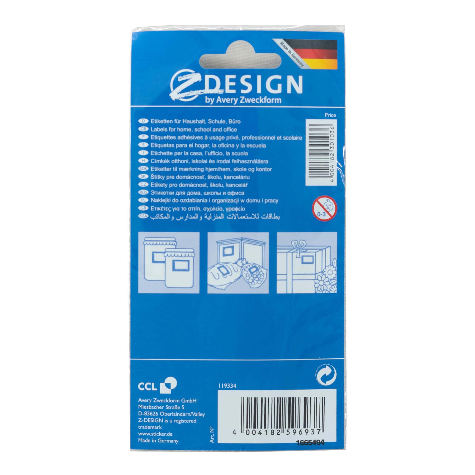 Zweckform etikete 'Voćni okvir', pravokutne, papir, višebojne