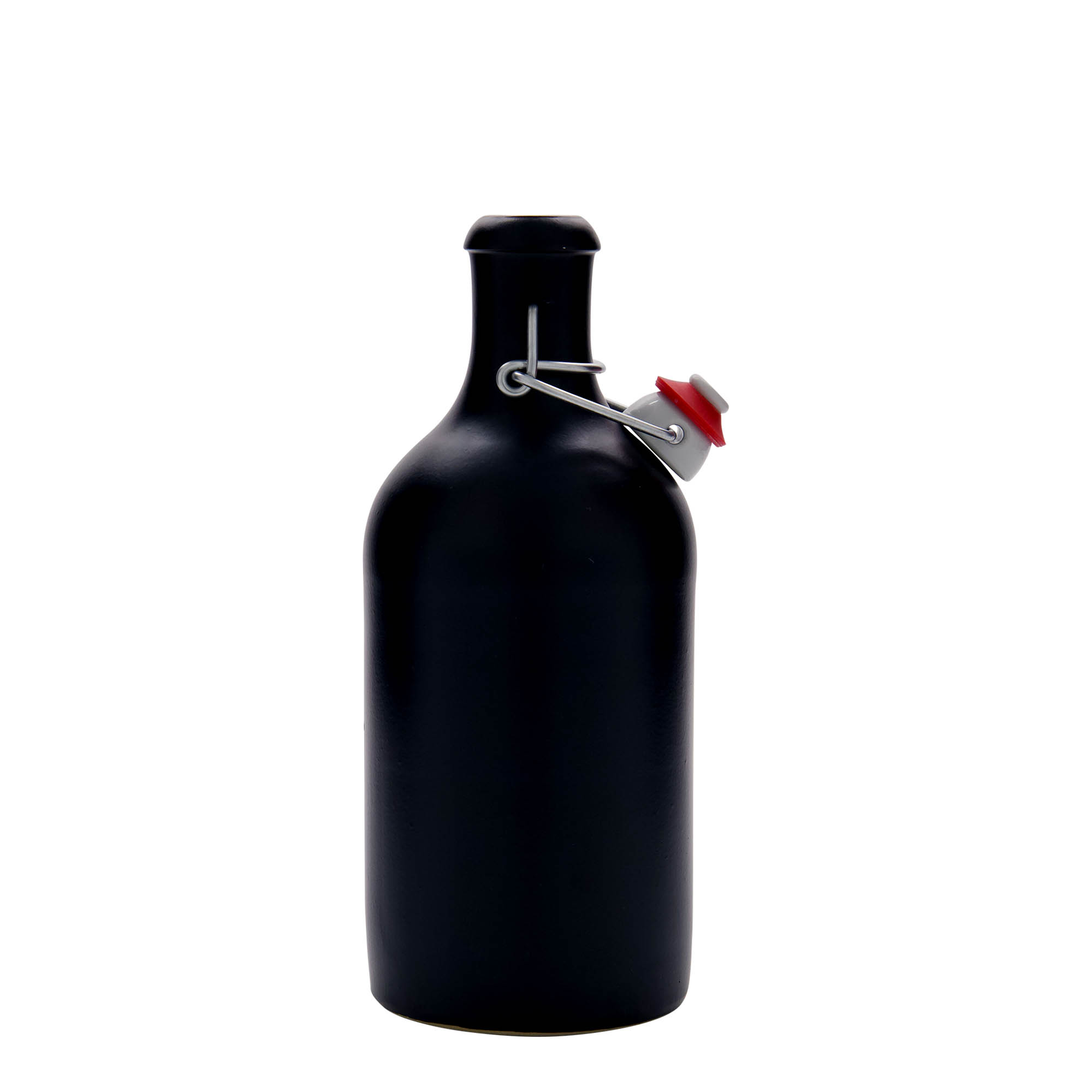 500 ml glineni vrč, kamenina, crni, grlo: zatvarač s kopčom