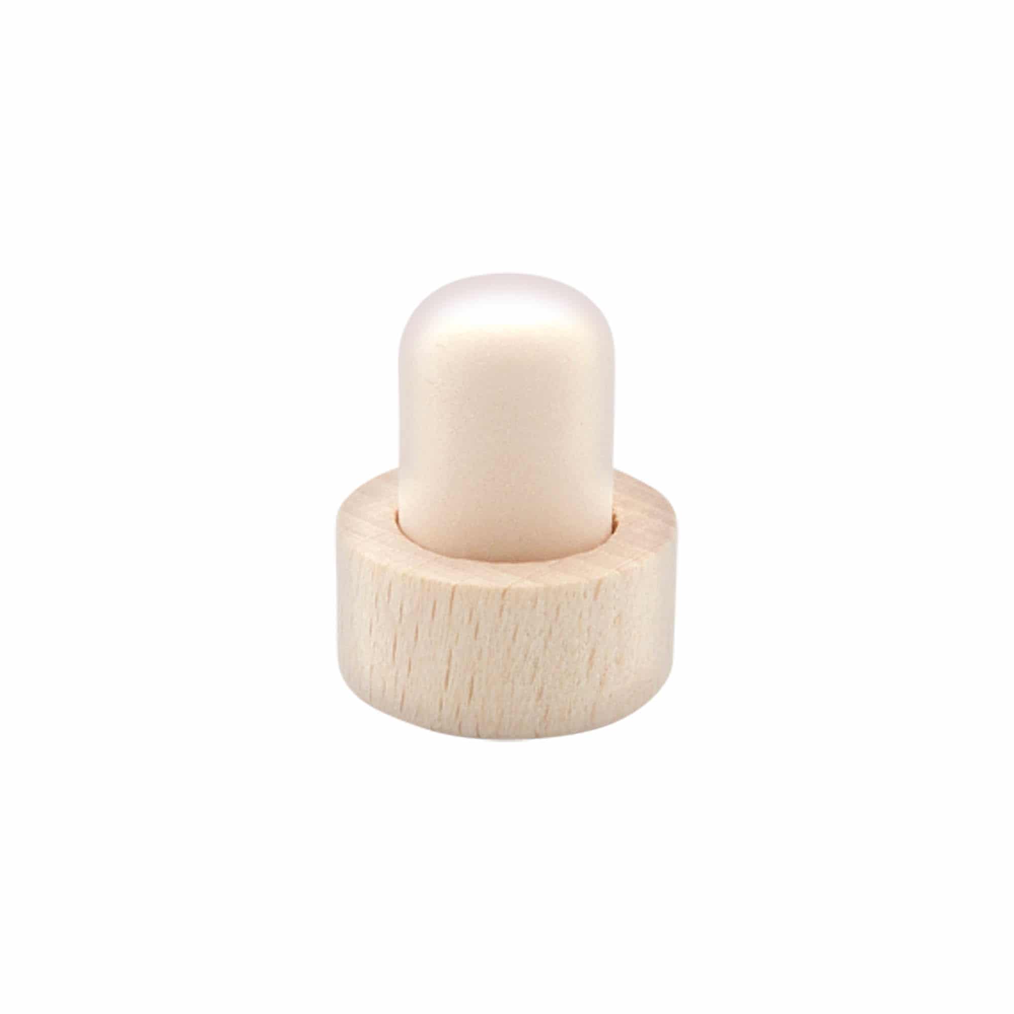 Čep s drškom 18 mm, drvo/plastika, za grlo: pluta