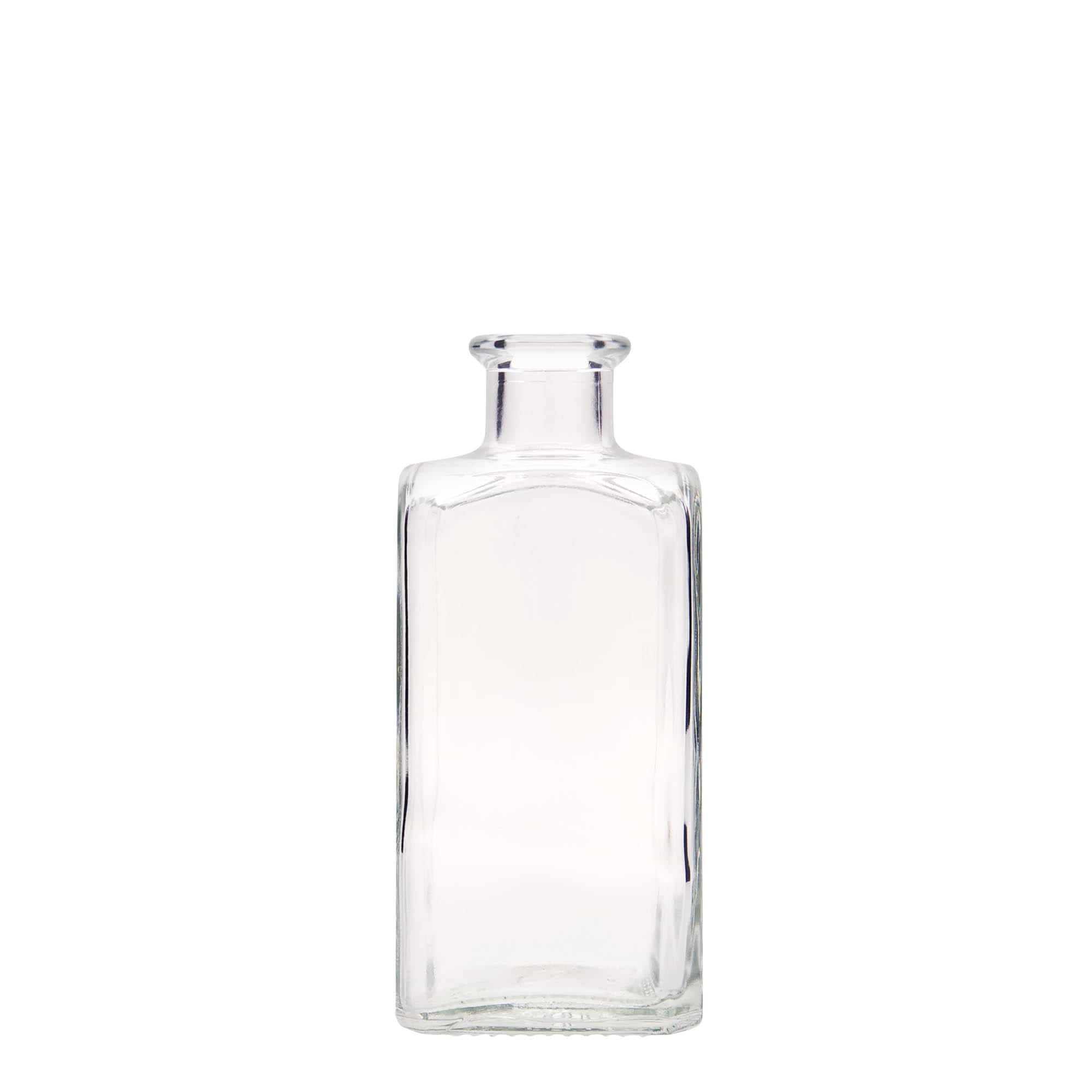 250 ml staklena boca Apotheker Carré, kvadratna, grlo: pluta