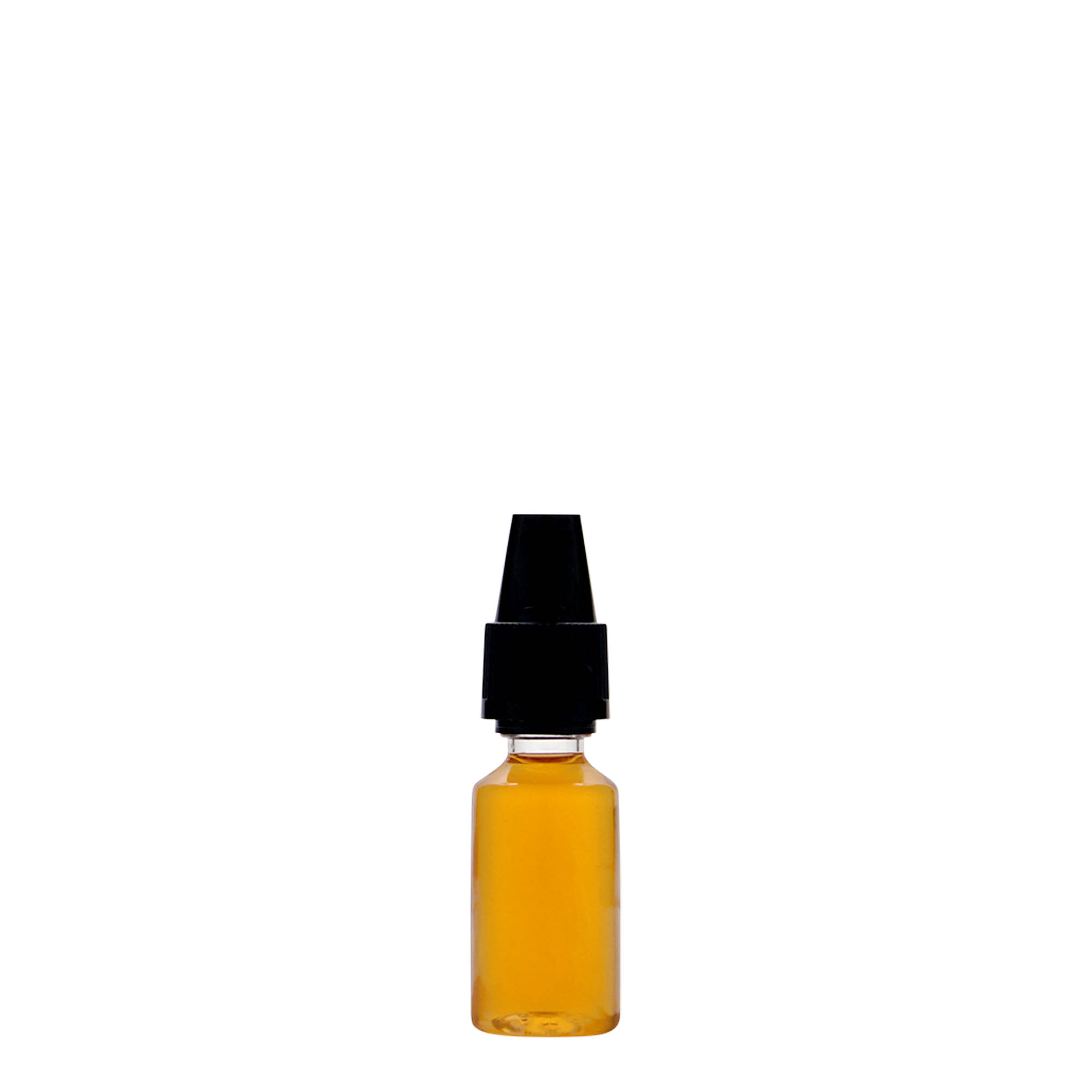 10 ml PET boca 'E-Liquid' s osiguračem kvalitete i dječjom sigurnošću, plastika, otvor: zatvarač na navoj