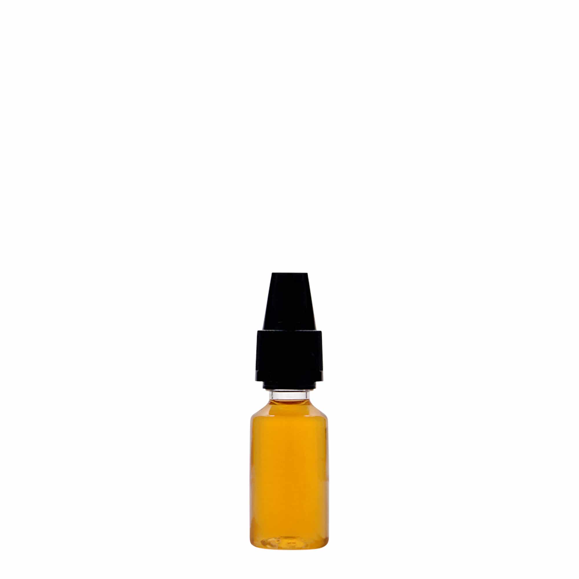 10 ml PET boca 'E-Liquid' s osiguračem kvalitete i dječjom sigurnošću, plastika, otvor: zatvarač na navoj