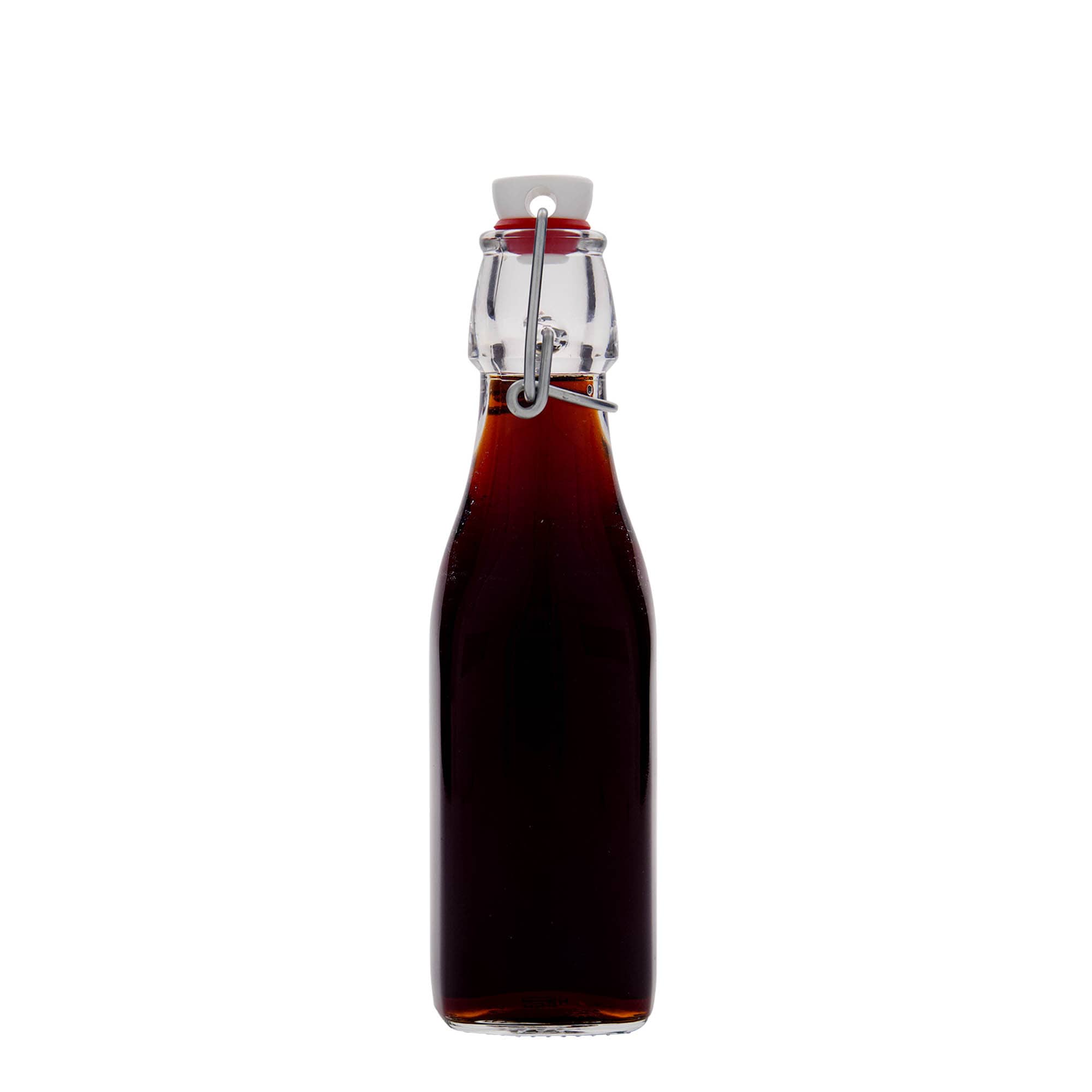250 ml staklena boca 'Swing, kvadratna, grlo: zatvarač s kopčom