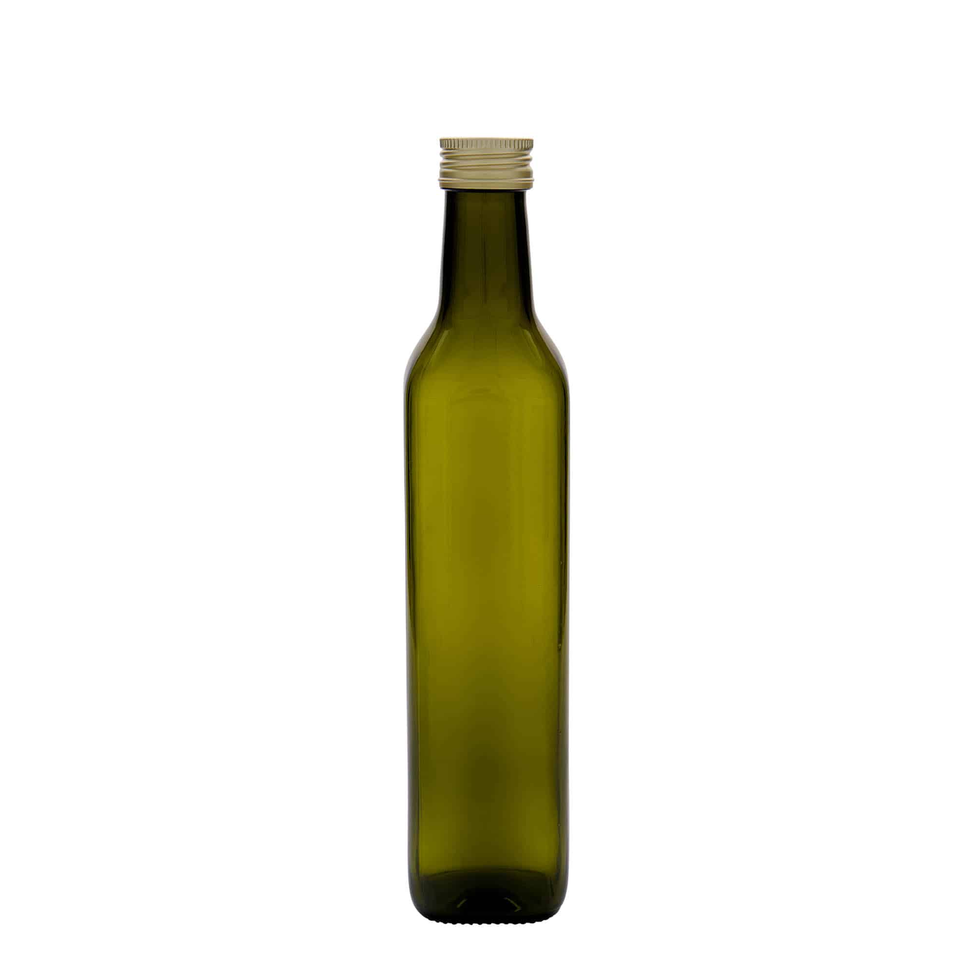 500 ml staklena boca 'Marasca', četvrtasta, antikno zelena, grlo: PP 31,5 500 ml staklena boca 'Marasca', četvrtasta, antikno zelena, grlo: PP 31,5