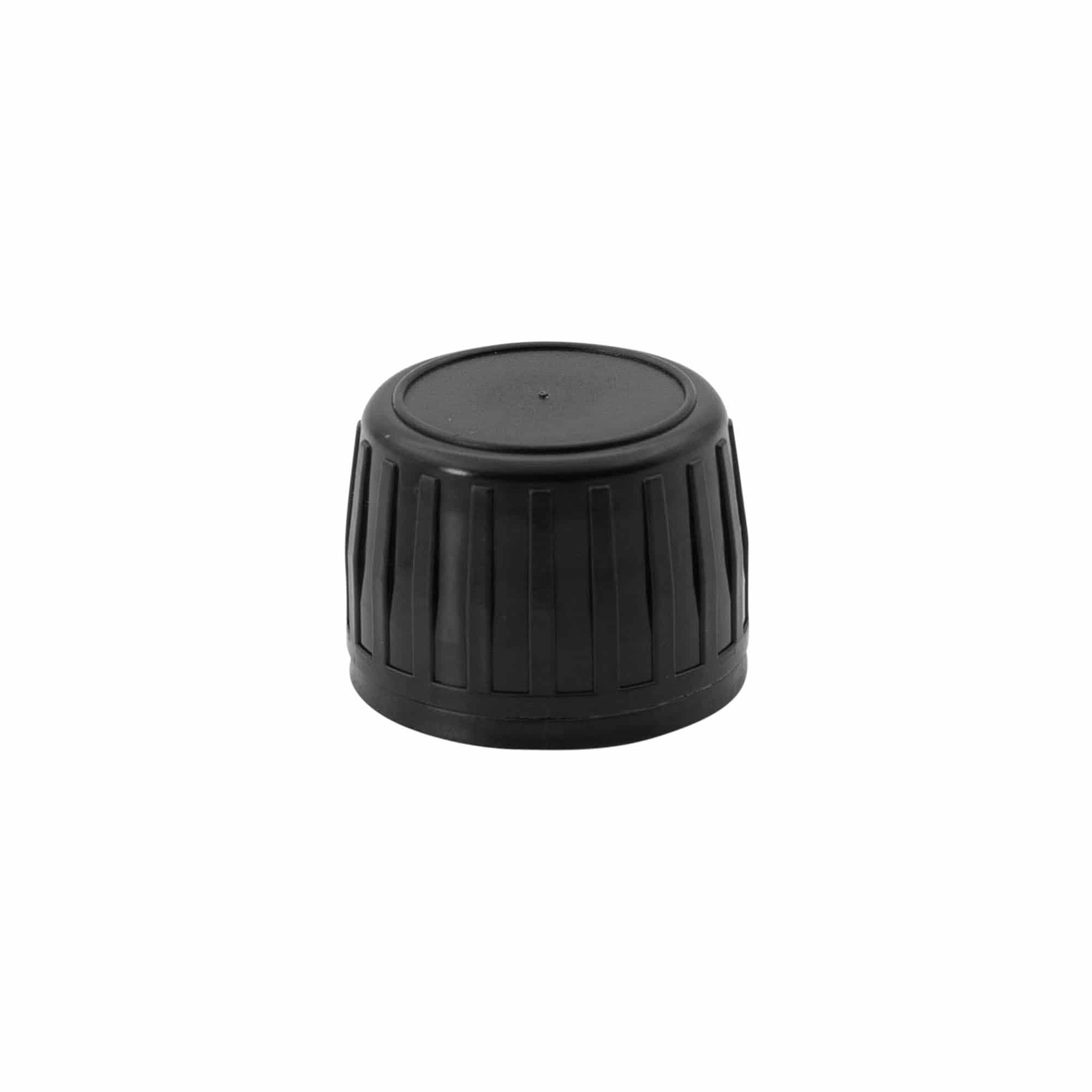 Navojni poklopac originalnosti, PP plastika, crni, za grlo: PP 28