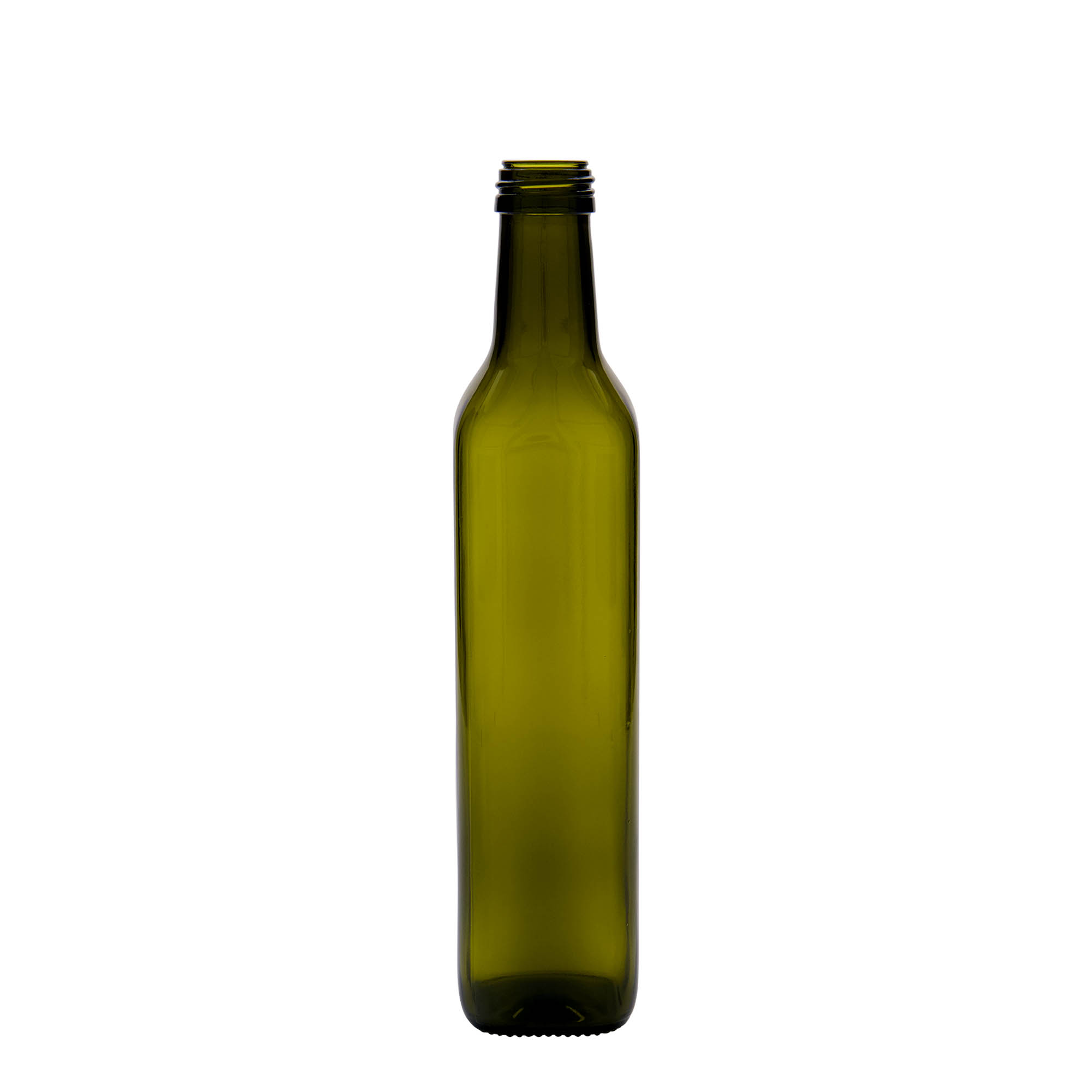 500 ml staklena boca 'Marasca', četvrtasta, antikno zelena, grlo: PP 31,5