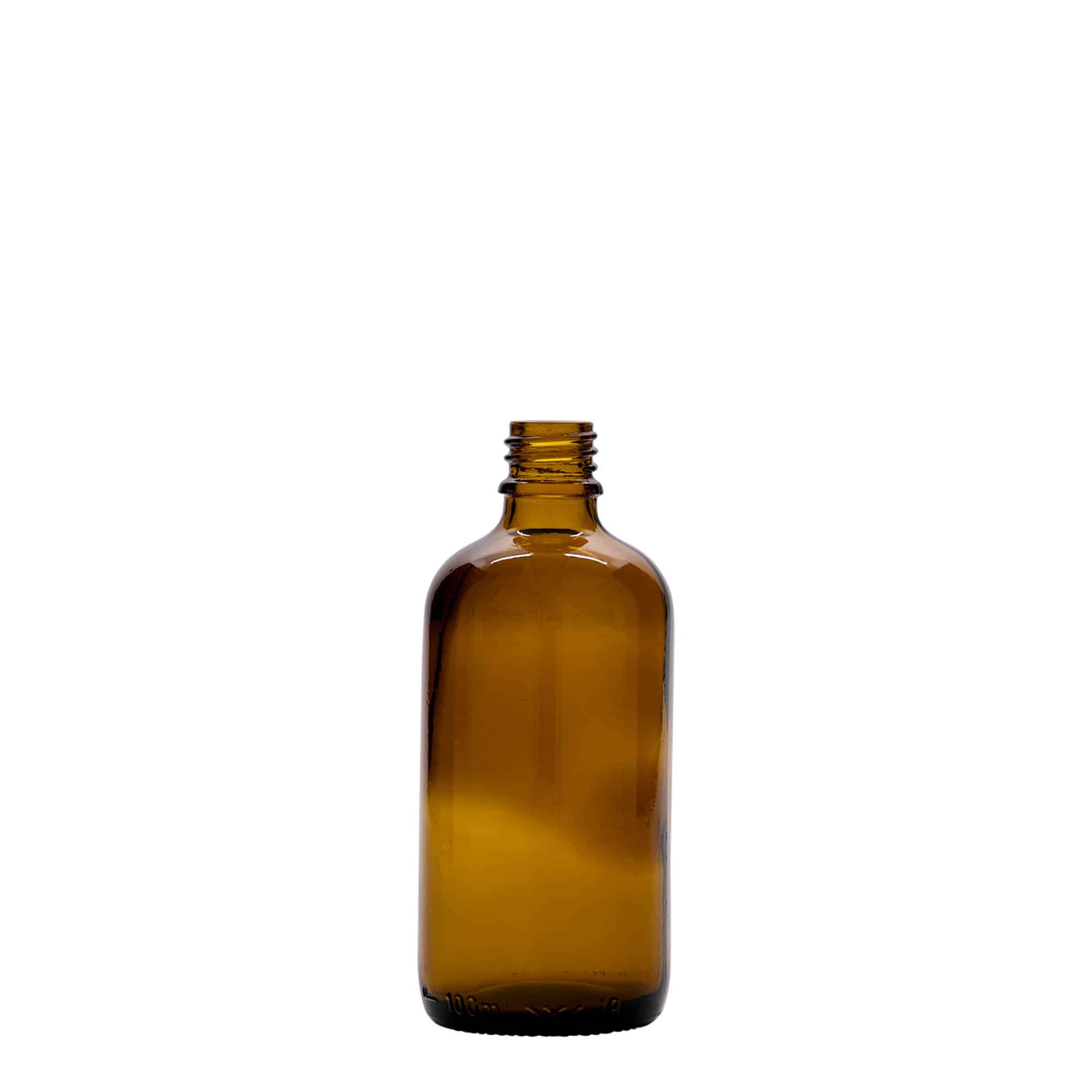 100 ml medicinska boca, staklena, smeđa, grlo: DIN 18