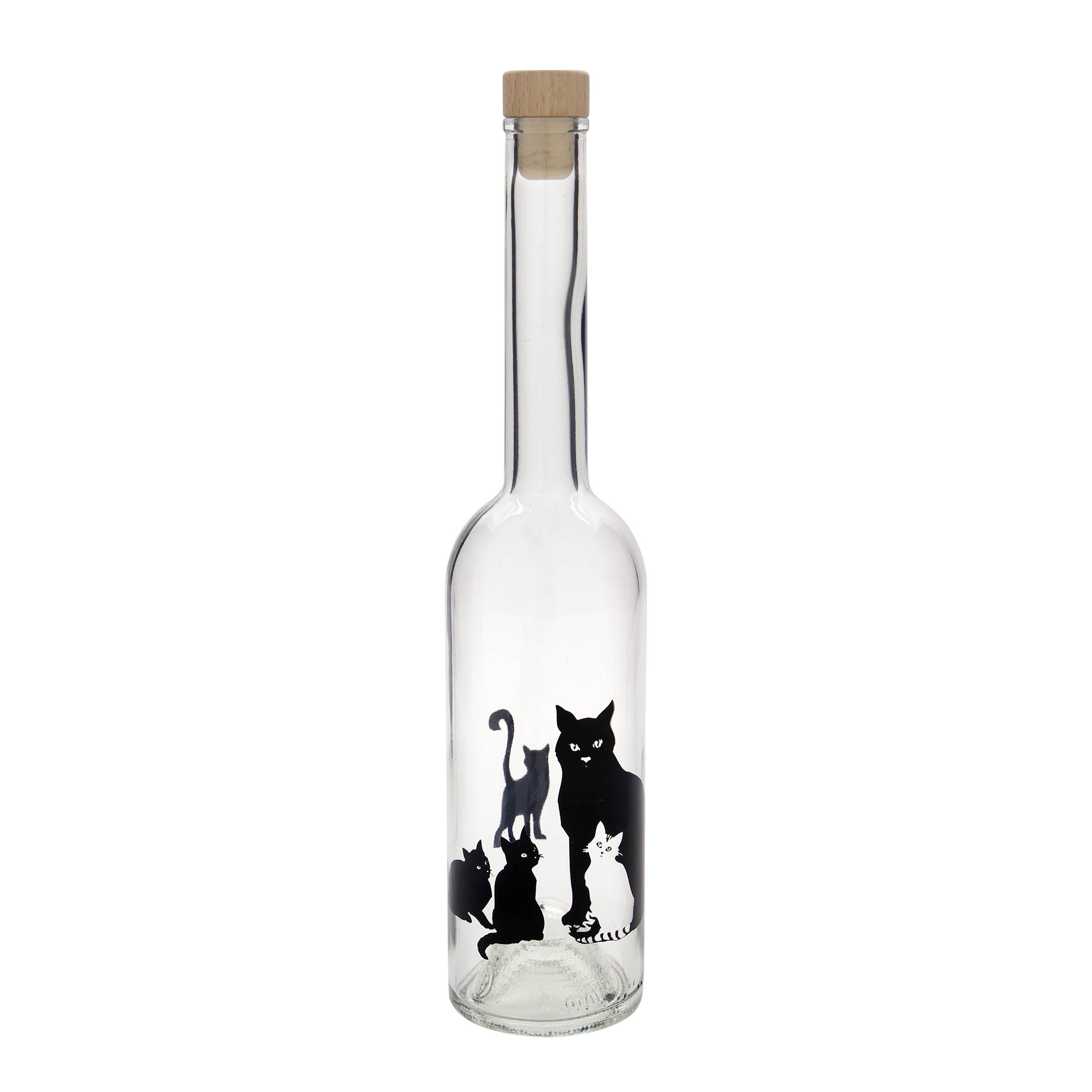 500 ml staklena boca 'Opera', motiv: mačke, grlo: plutanje 500 ml staklena boca 'Opera', motiv: mačke, grlo: plutanje