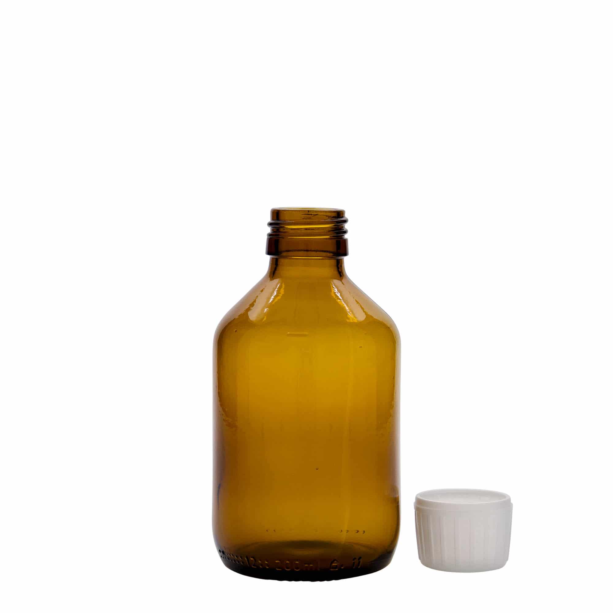 200 ml medicinska bočica, smeđa, staklo, grlo: PP 28