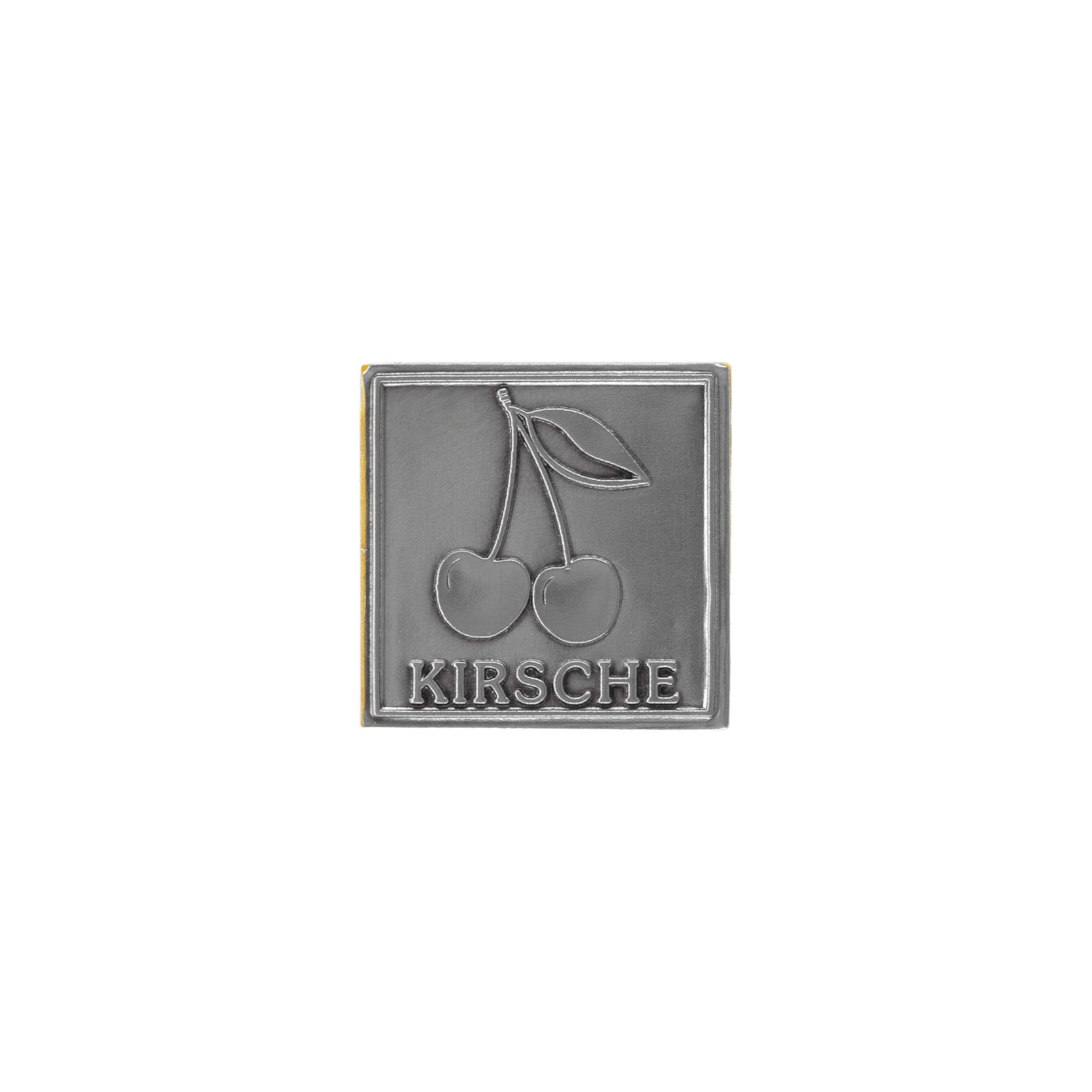 Oznaka za limenku 'Višnja', kvadratna, metal, srebrna Oznaka za limenku 'Višnja', kvadratna, metal, srebrna