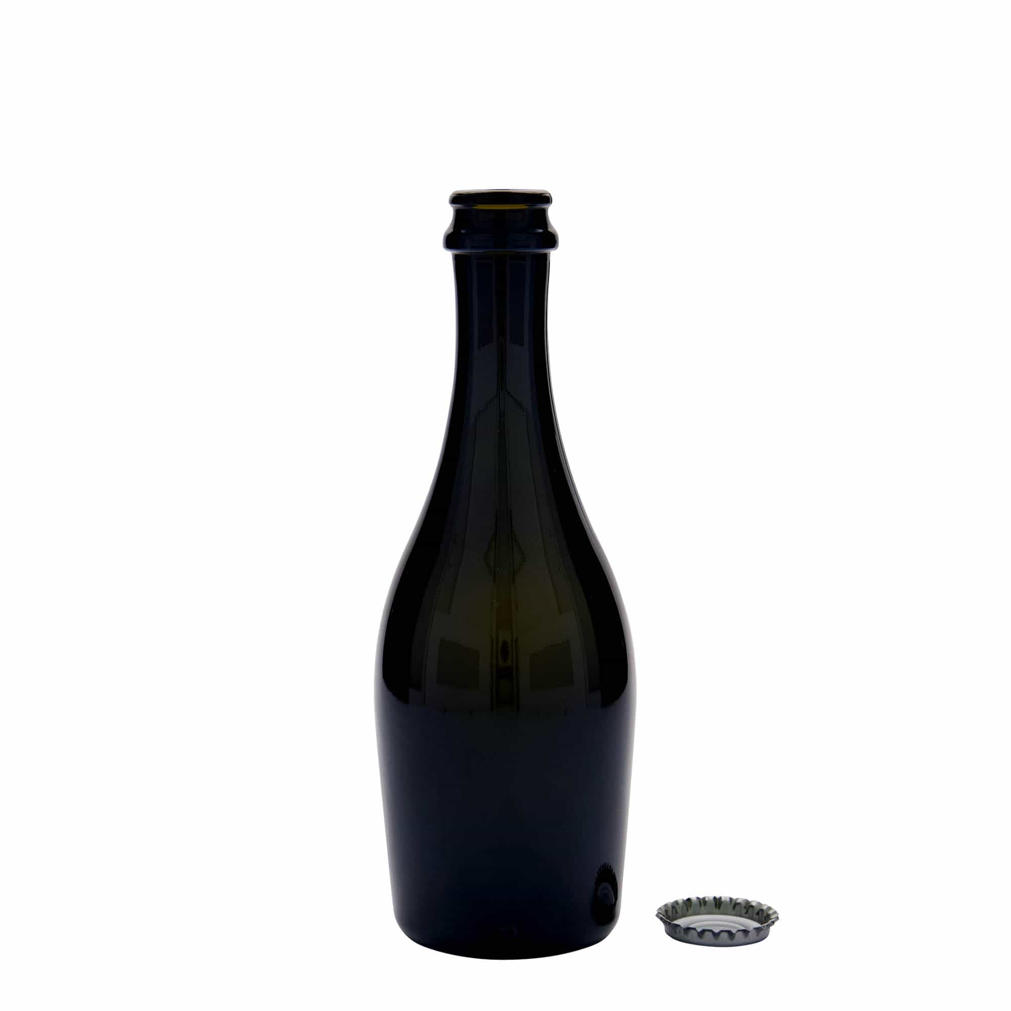 330 ml boca pjenušca 'Carmen', staklo, antikno zeleno, otvor: krunski čep