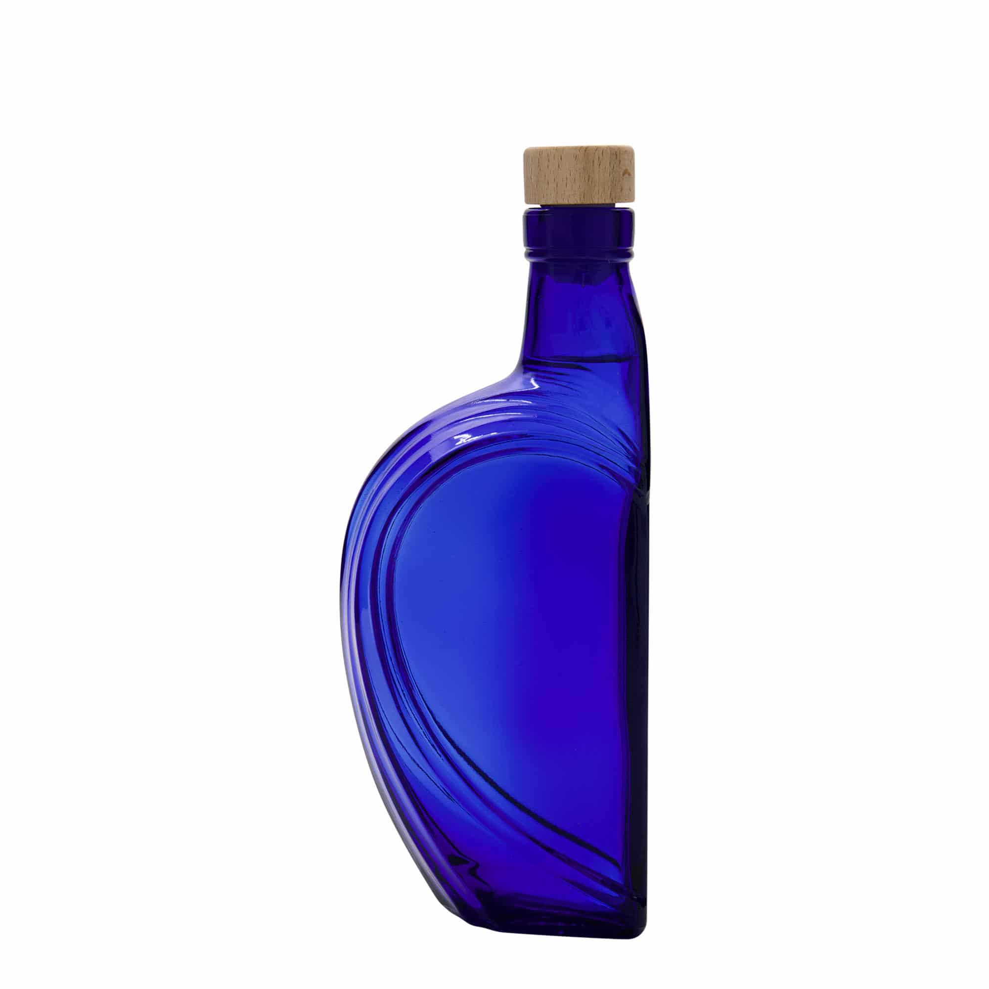 375 ml staklena boca 'Sweethearts', pravokutna, kraljevsko plava, grlo: čep