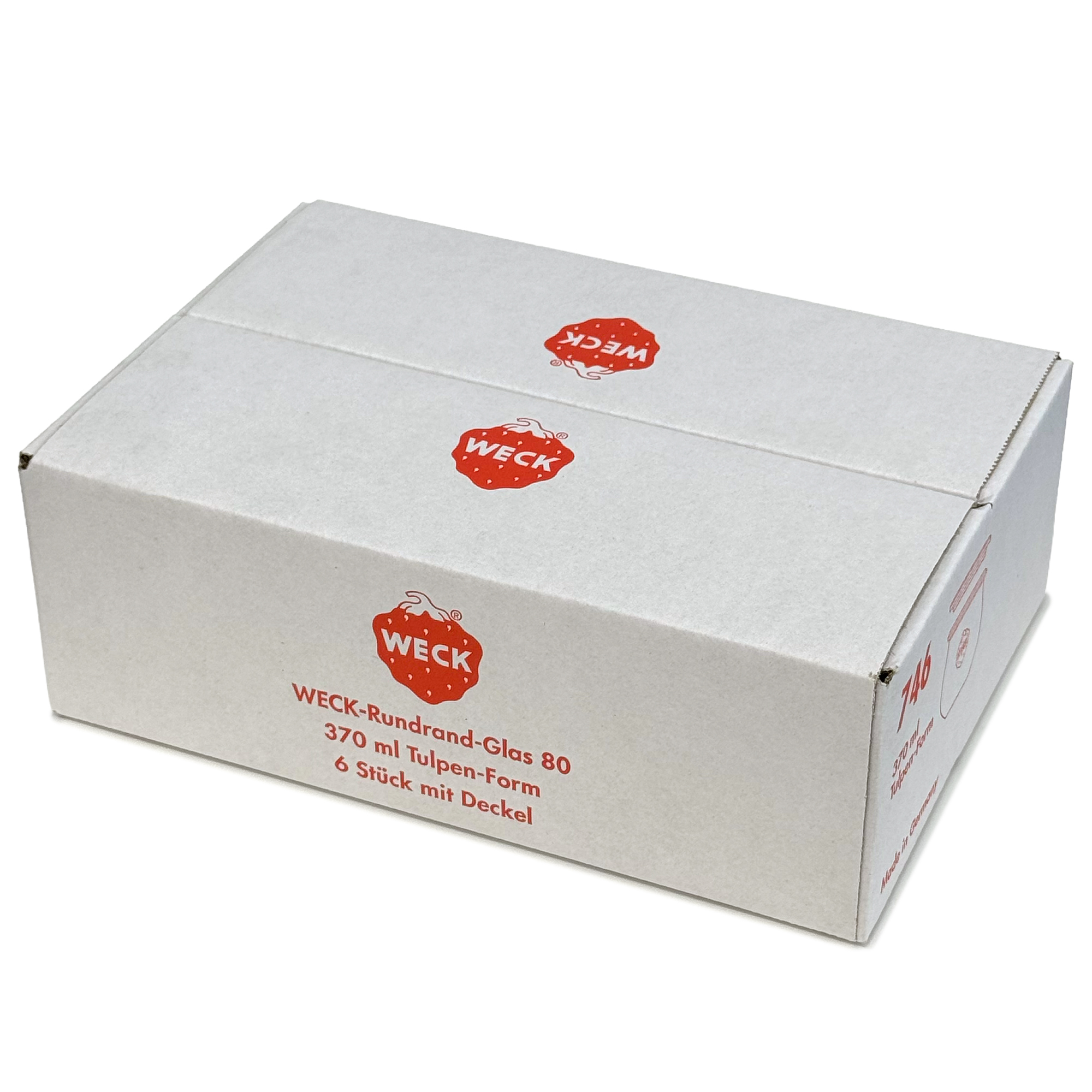 6x 370 ml WECK-tulipan staklenka sa staklenim poklopcem RR 80