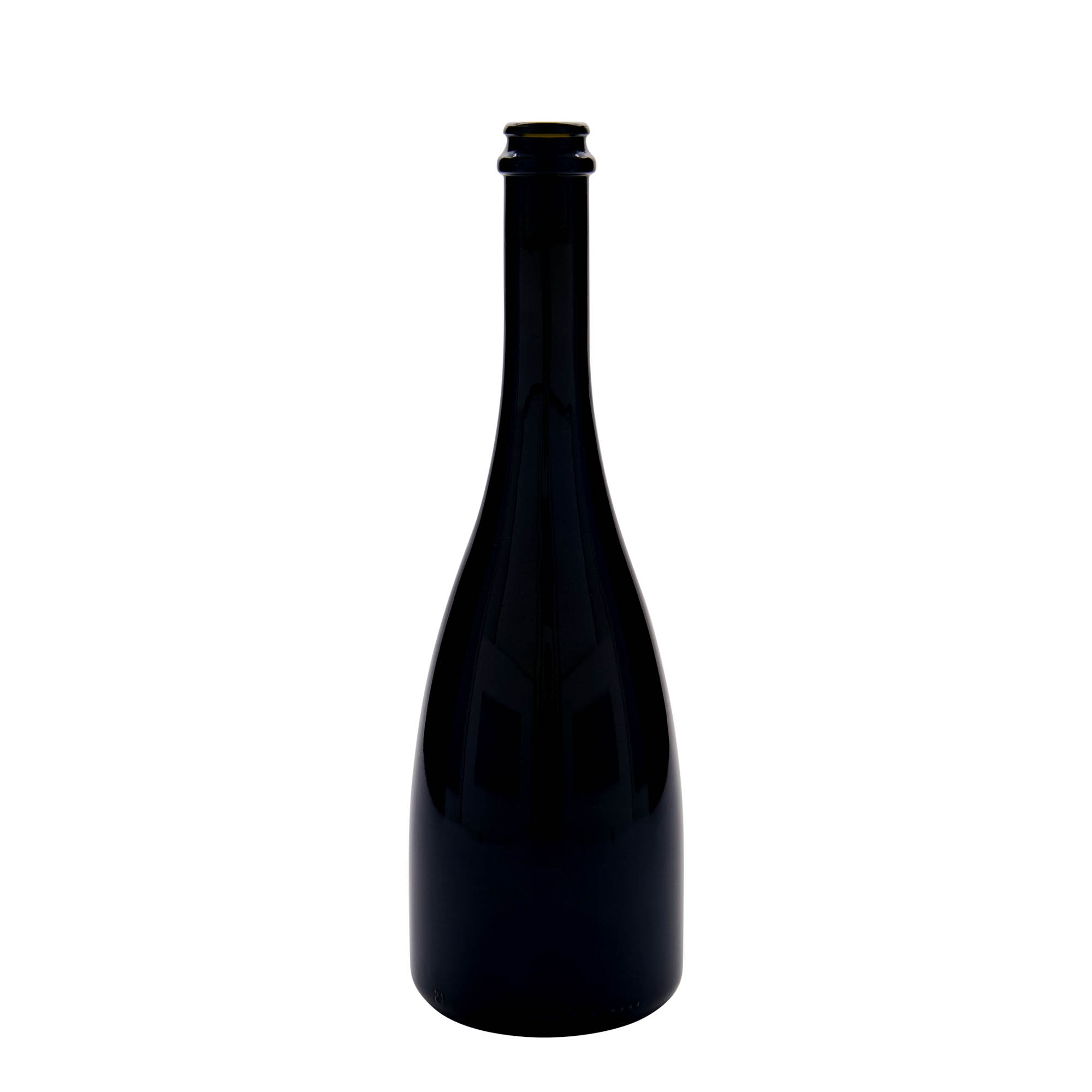 750 ml boca za pivo/šampanjac 'Tosca', staklo, antikno zeleno, grlo: krunski čep