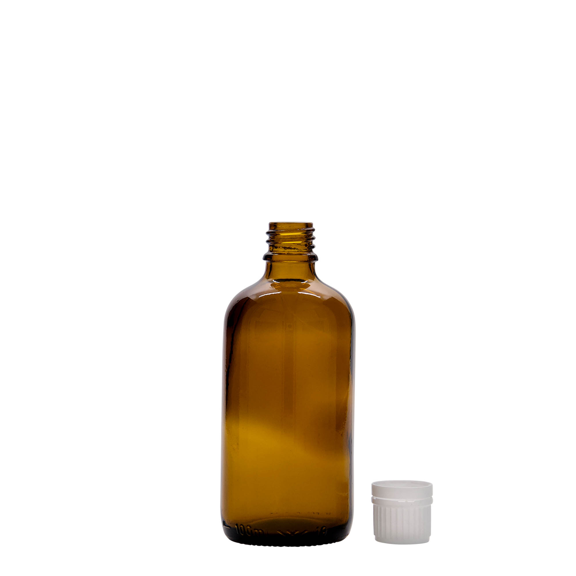 100 ml medicinska boca, staklena, smeđa, grlo: DIN 18