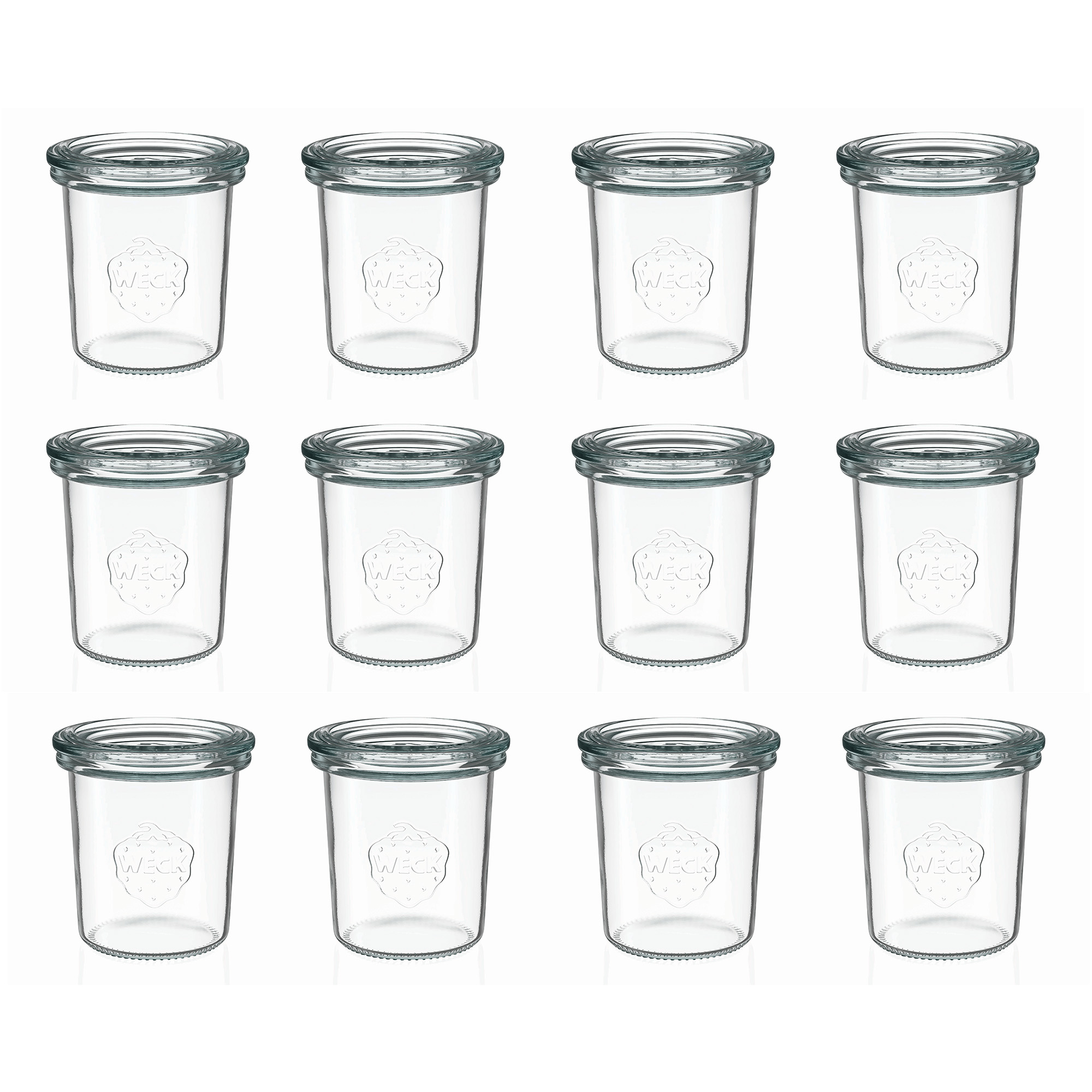 12x 160 ml WECK-staklenka za stavljanje naopako sa staklenim poklopcem RR 60