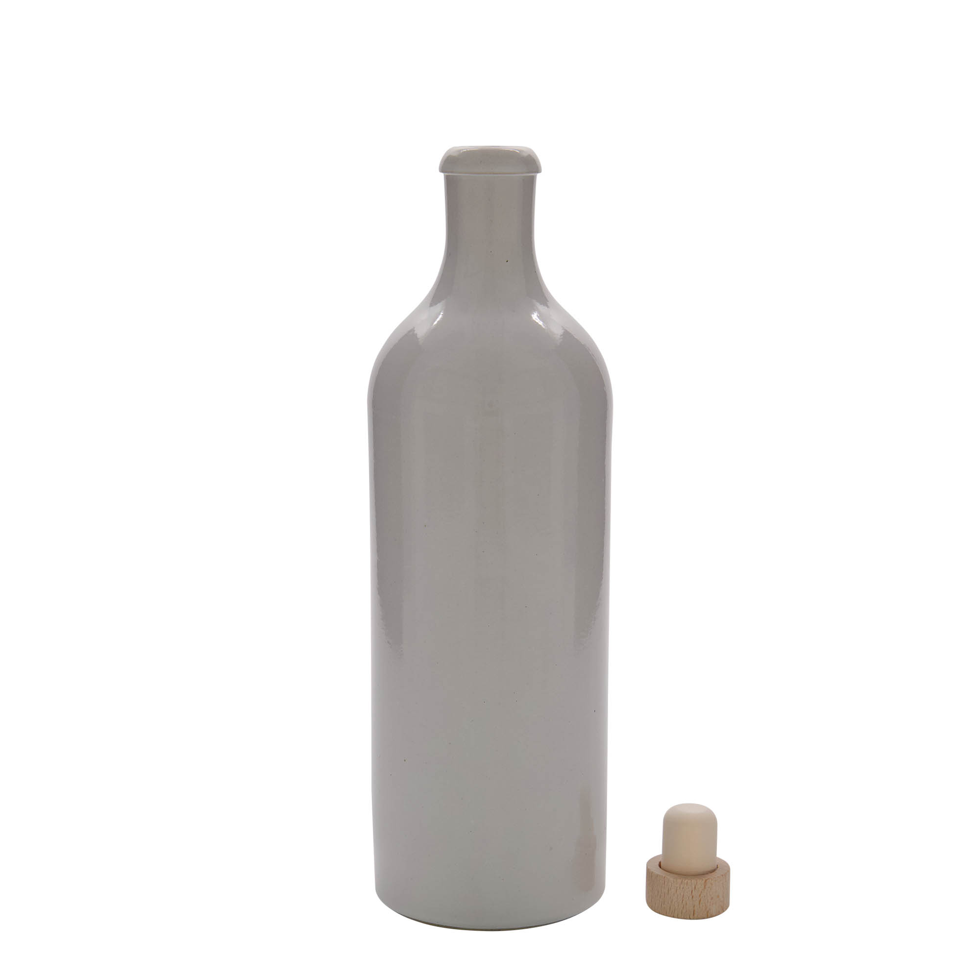 750 ml glineni vrč, kamenina, bijeli, otvor: pluta