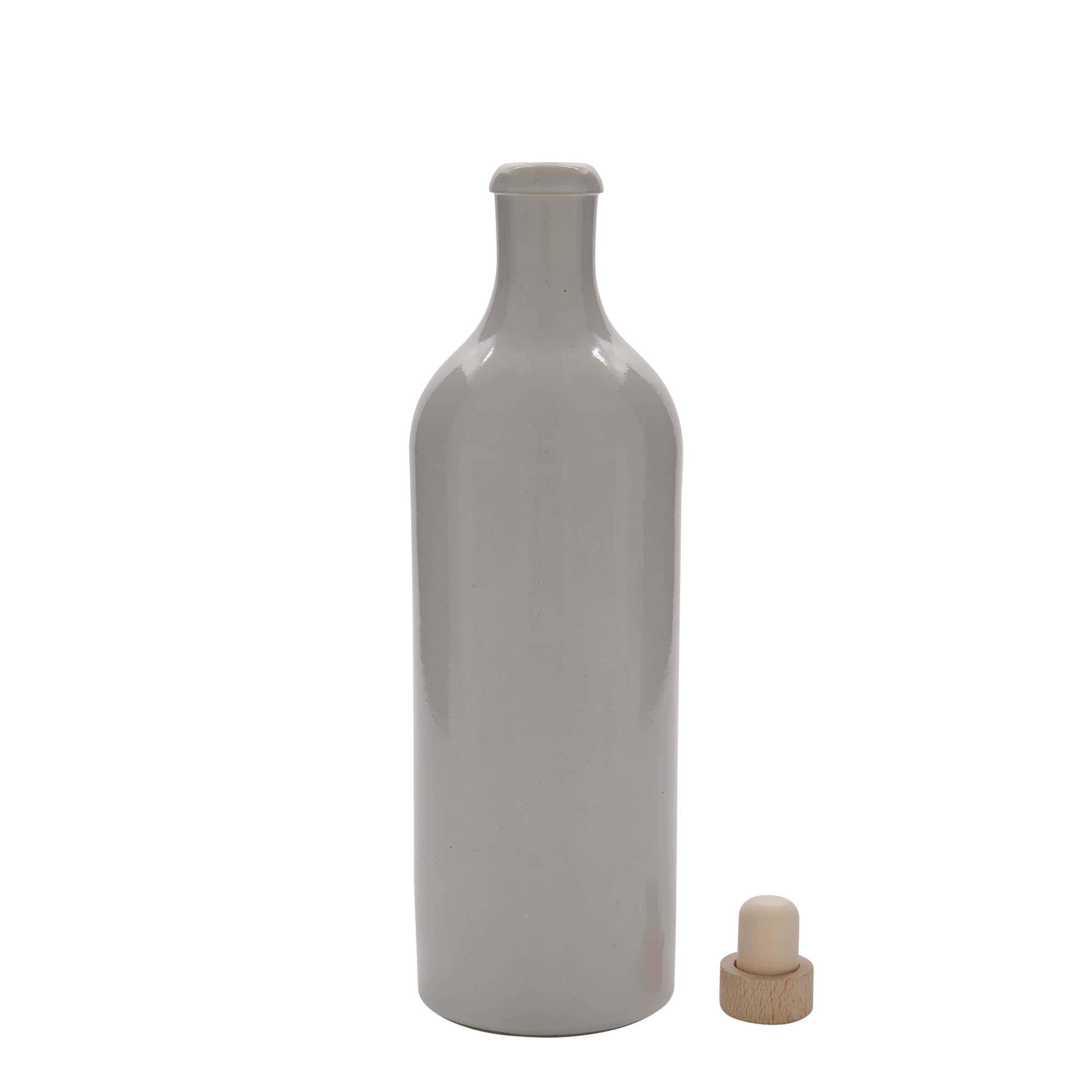 750 ml glineni vrč, kamenina, bijeli, otvor: pluta