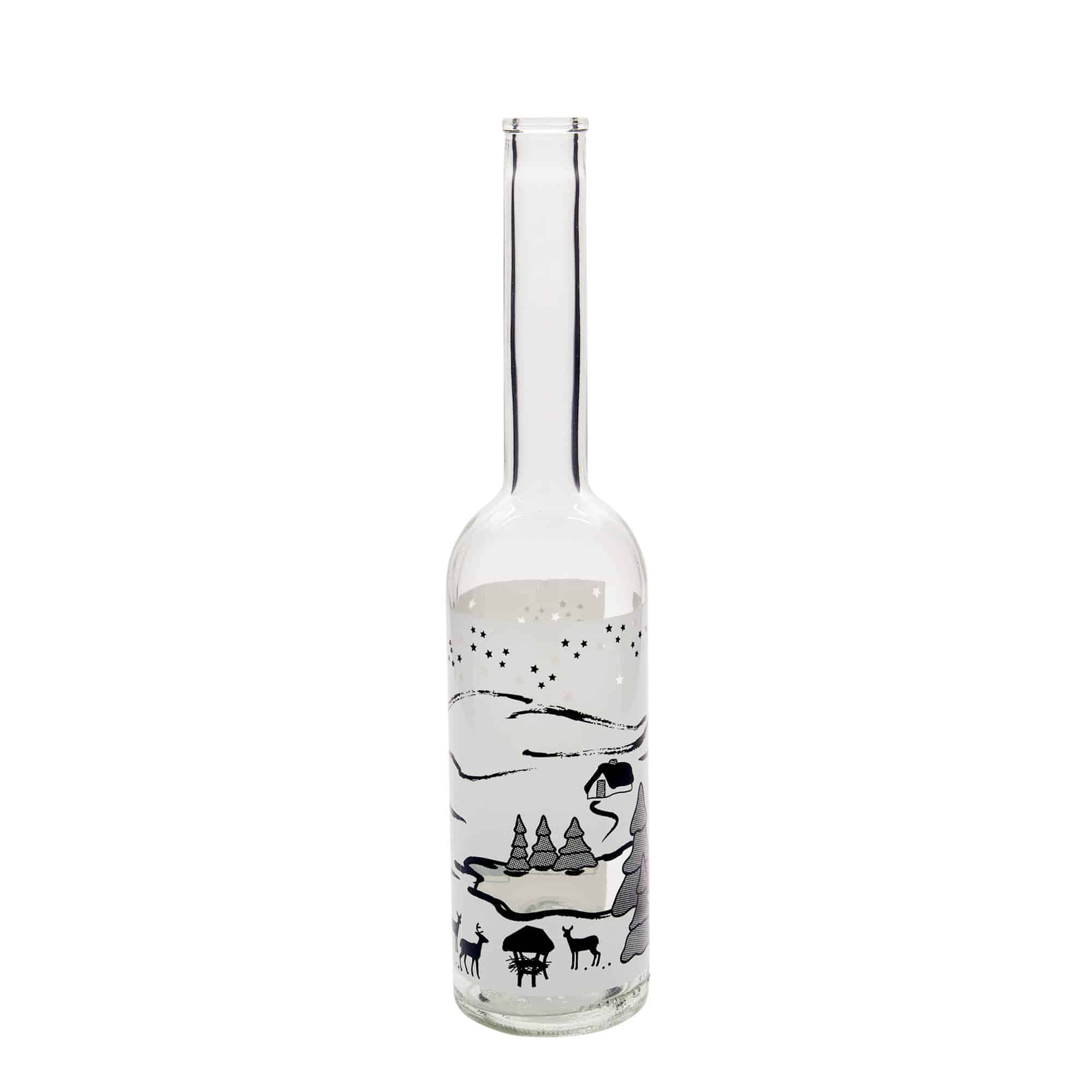 500 ml staklena boca 'Opera', motiv: Zimski san-Bianco, grlo: plutanje