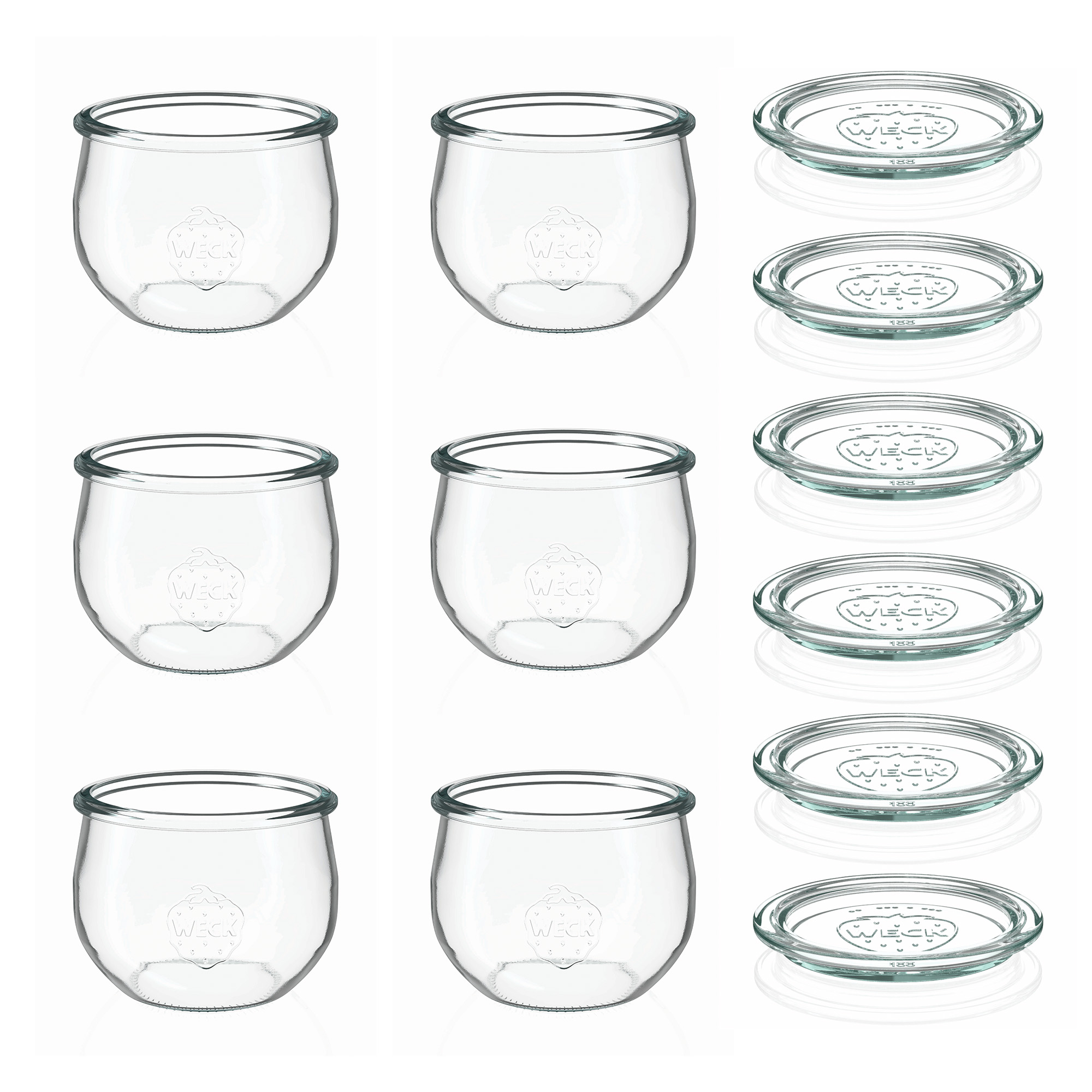 6x 580 ml WECK-tulipan staklenka sa staklenim poklopcem RR 100