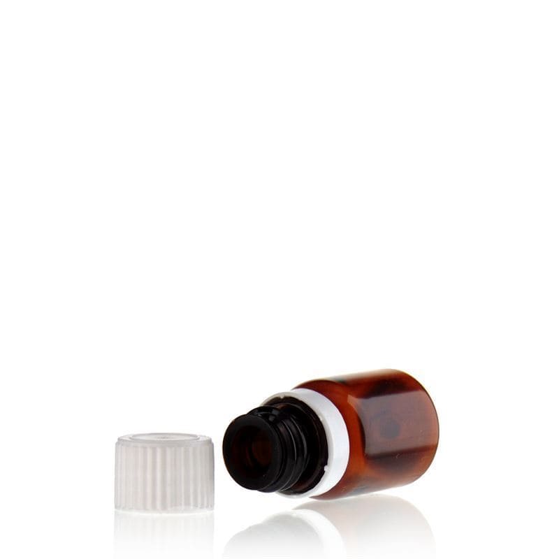 10 ml PET-medicinska bočica 'Easy Living', smeđa, plastika, grlo: DIN 18