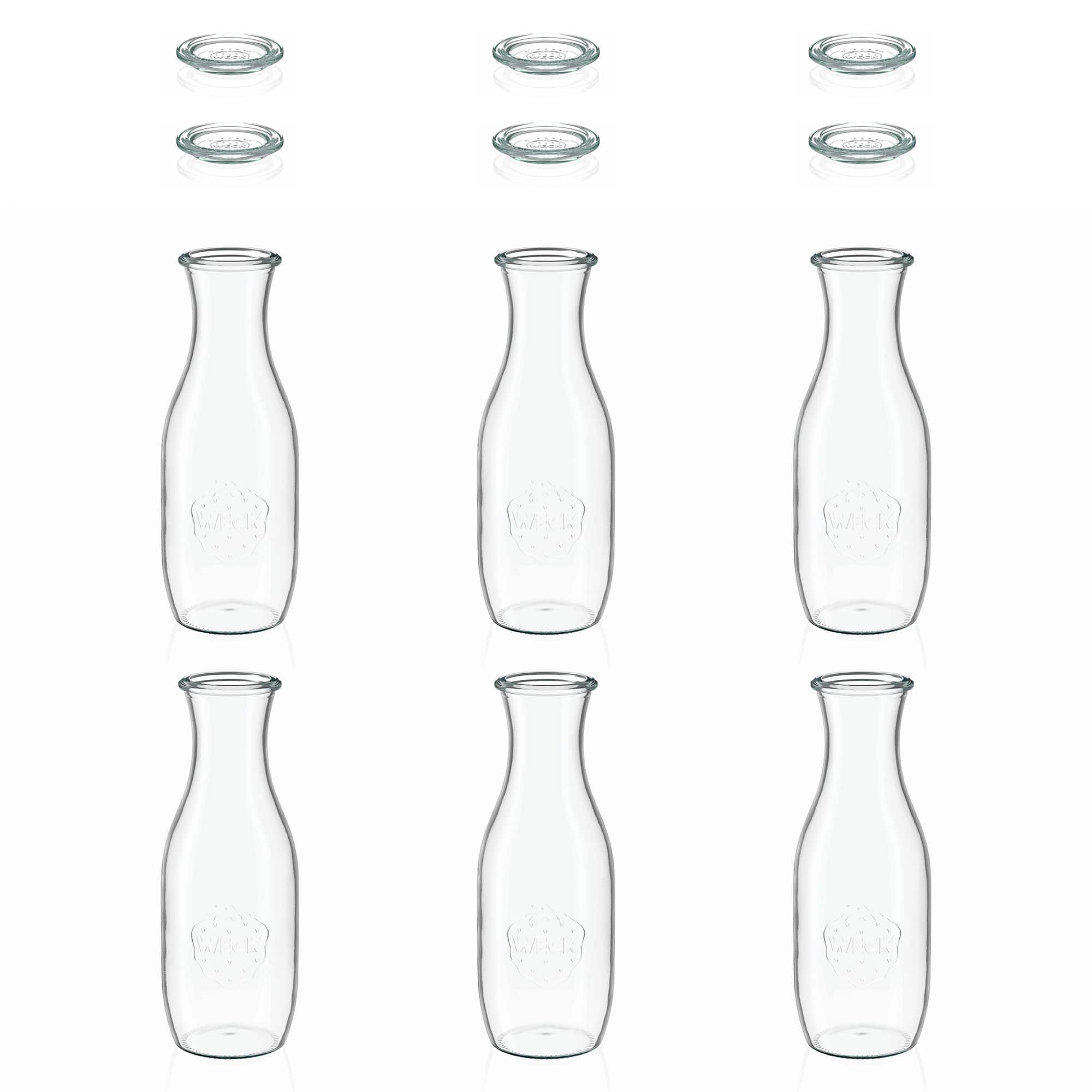 6x 1000 ml WECK-boca za sok sa staklenim poklopcem RR 60