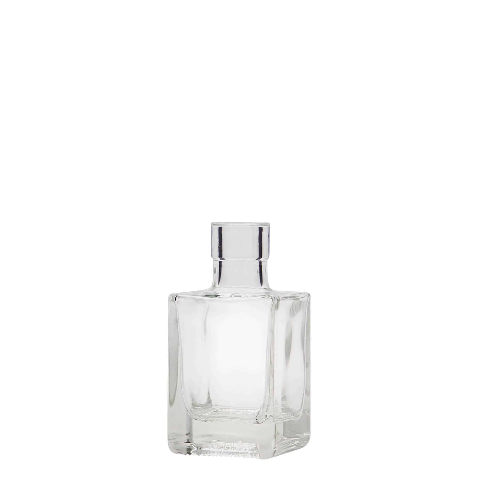 50 ml staklena boca 'Cube', kvadratna, otvor: pluta