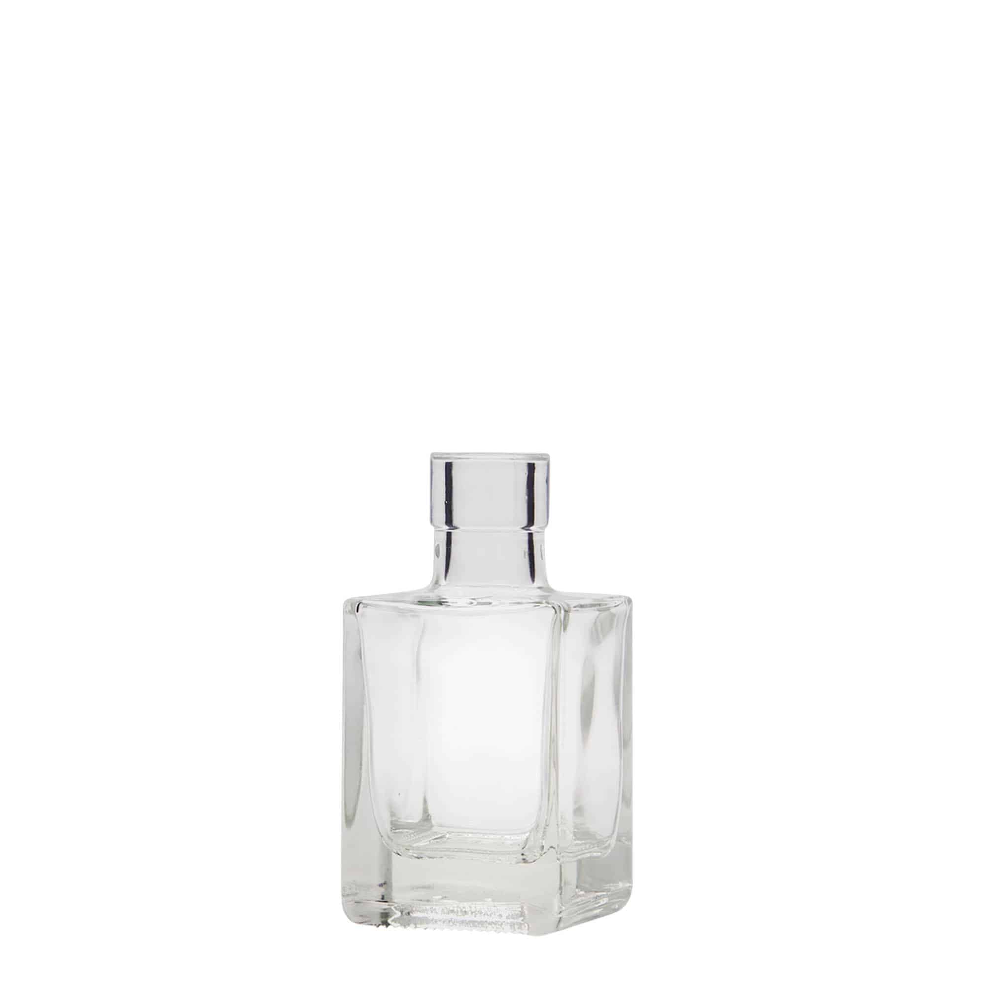 50 ml staklena boca 'Cube', kvadratna, otvor: pluta