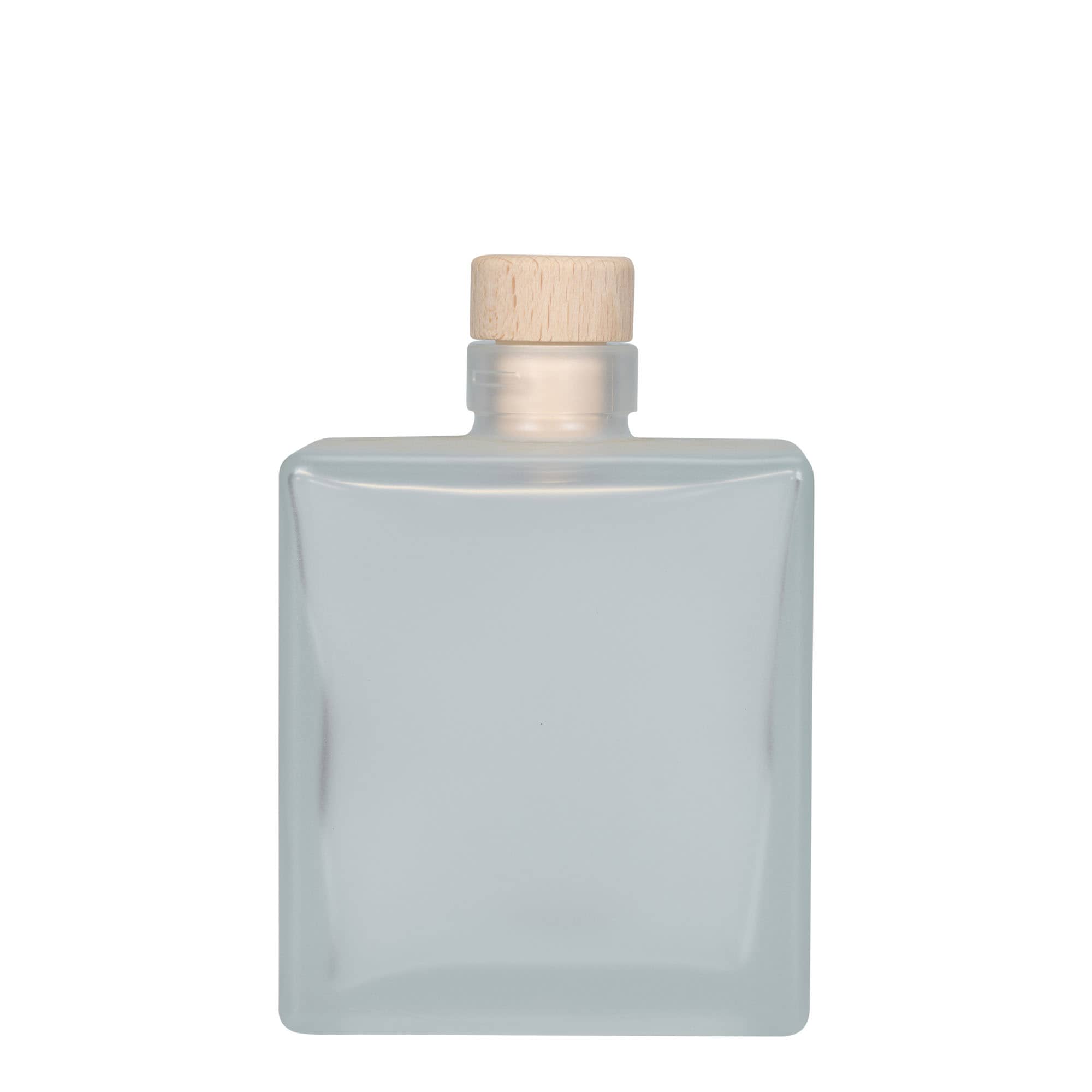 500 ml staklena boca 'Cube', kvadratna, zamrznuta, grlo: plutano