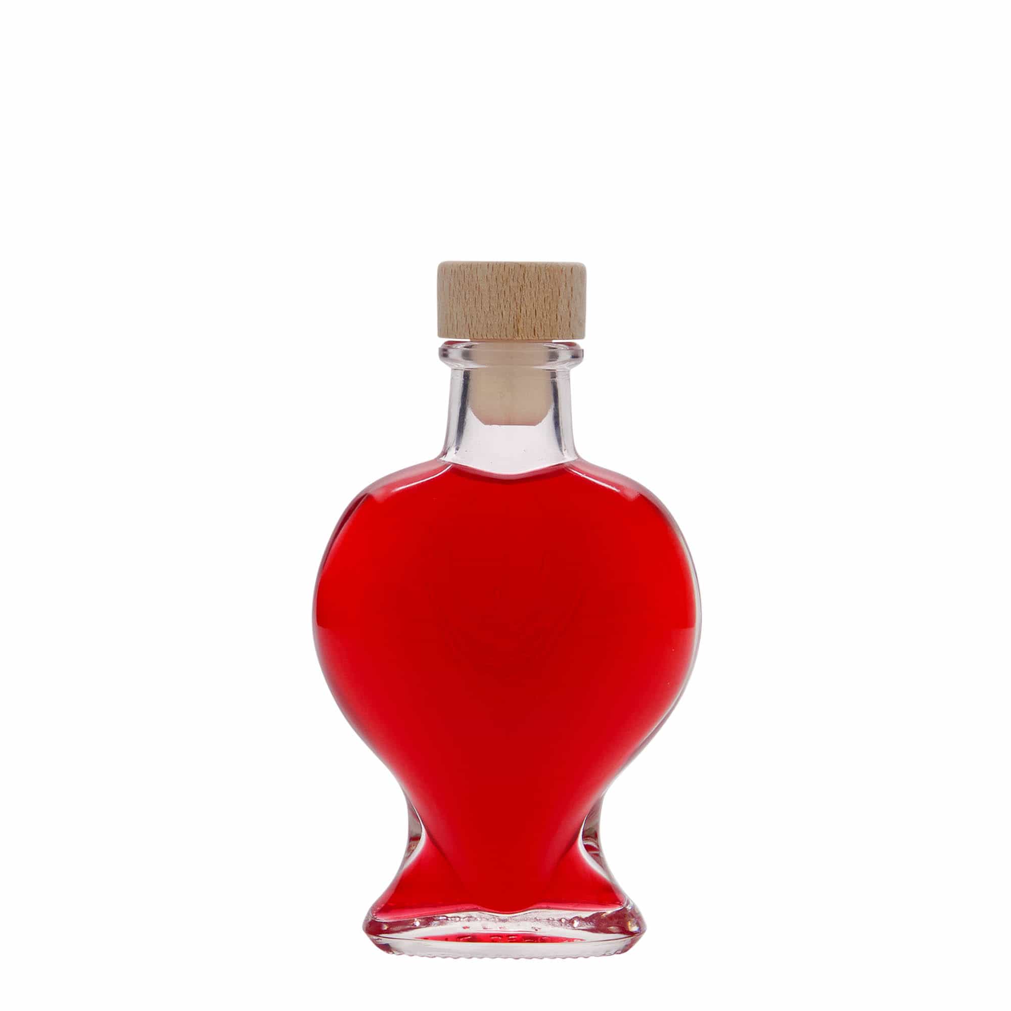 100 ml staklena boca 'Srce', otvor: pluta