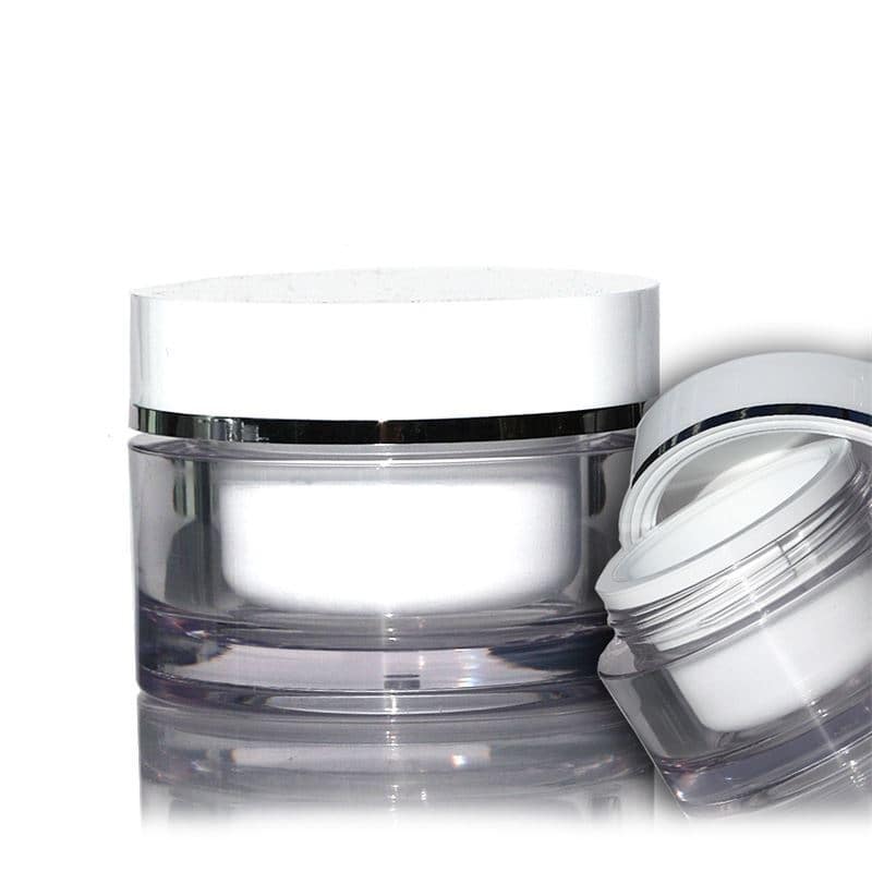 30 ml teglica, SAN-plastika, bijela, otvor: navojni poklopac
