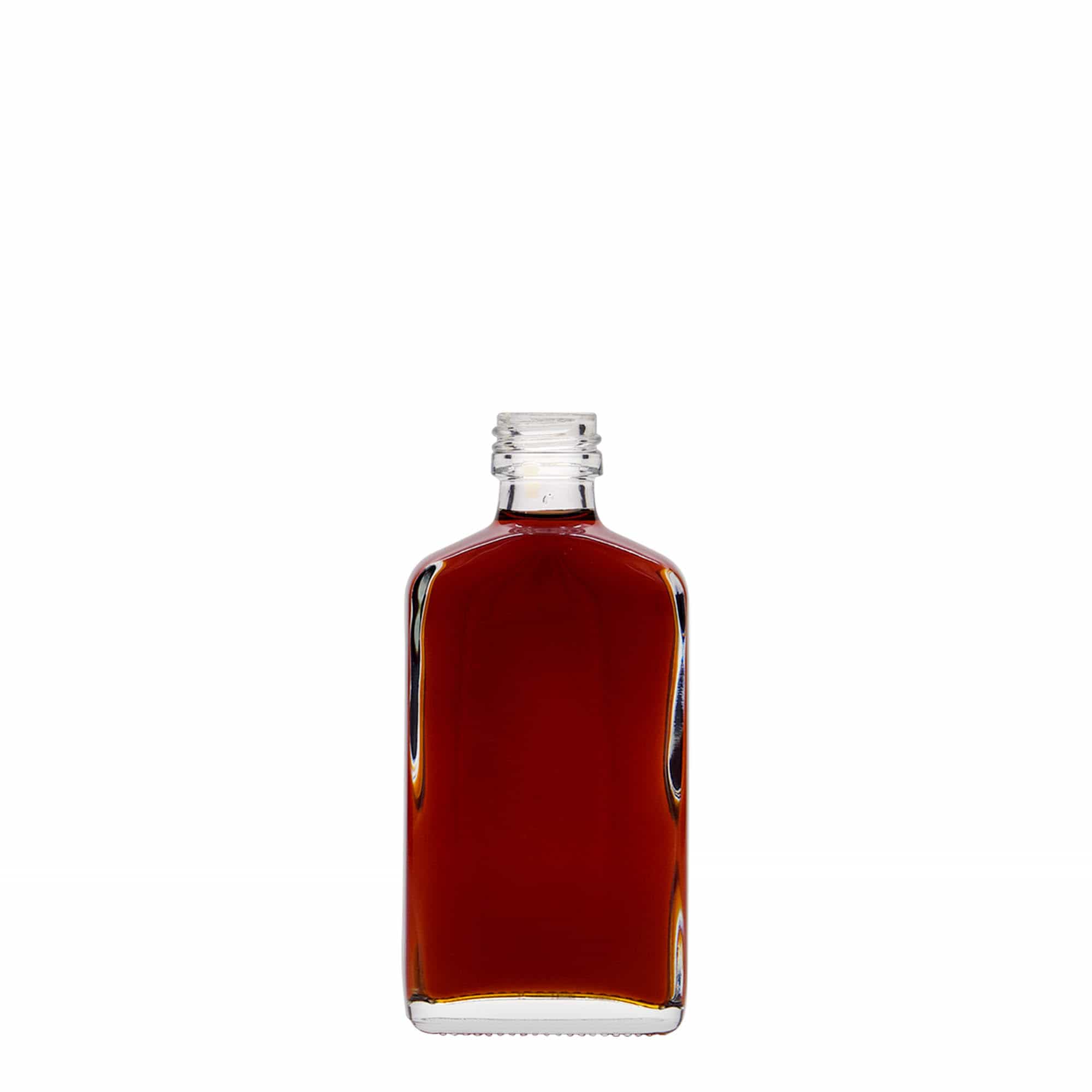 50 ml bočica za džep, pravokutna, staklena, grlo: PP 18