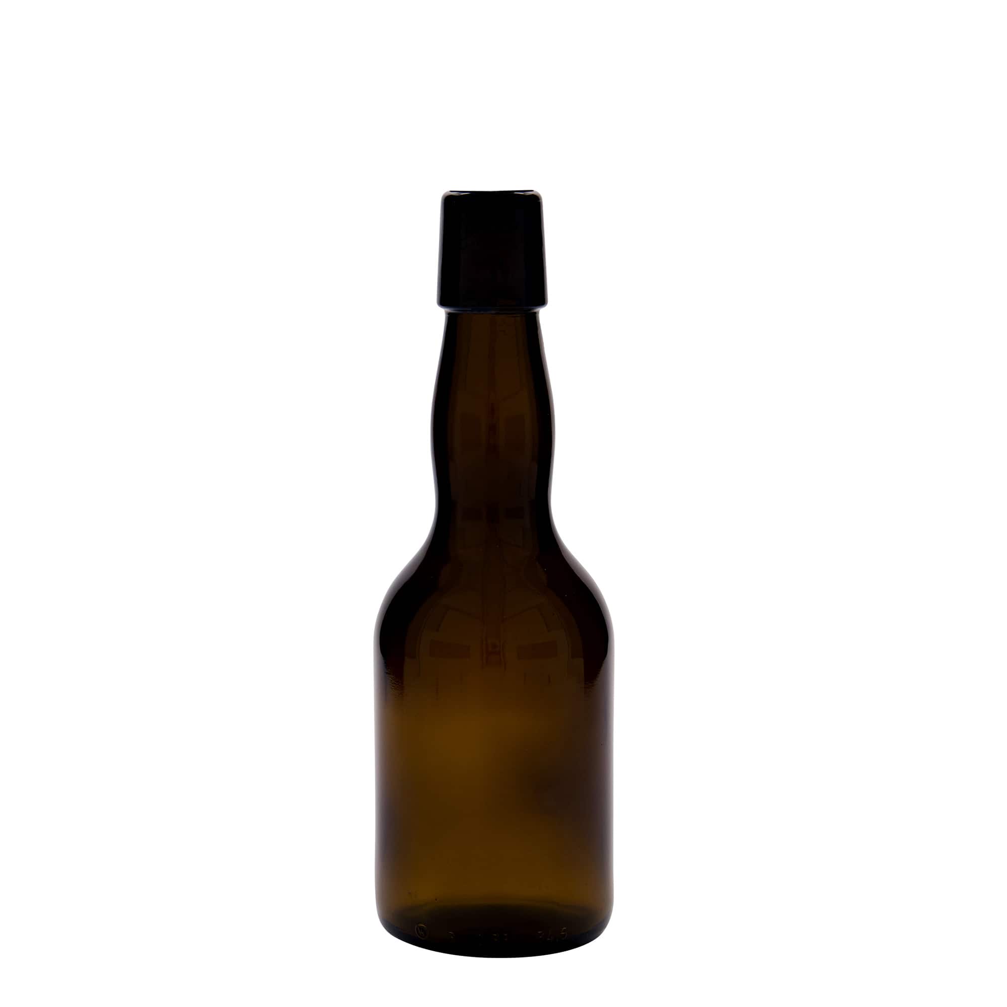 330 ml boca piva s grlom, staklo, smeđa, otvor: zatvarač s kopčom