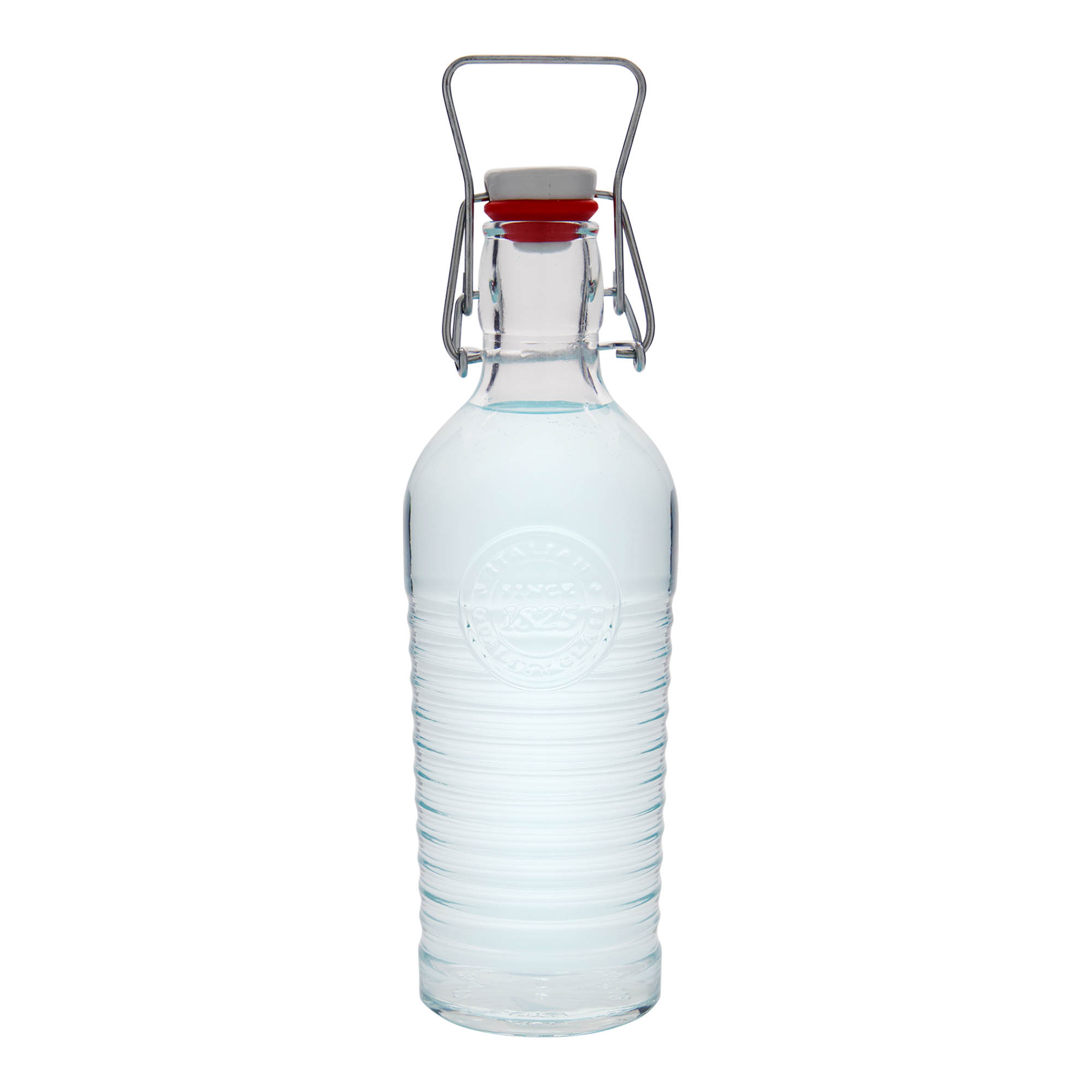 750 ml staklena boca 'Officina 1825', grlo: zatvarač s kopčom