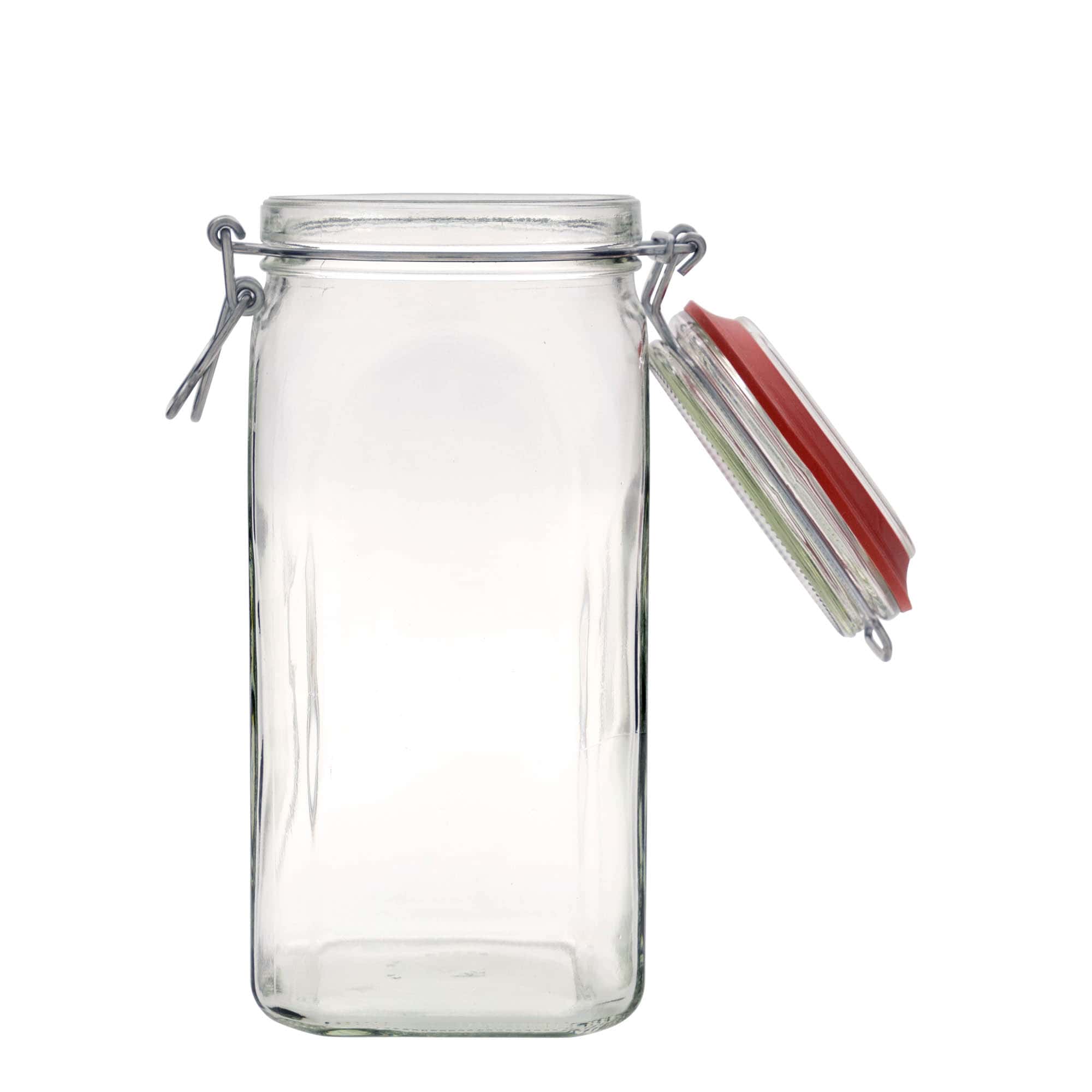 Staklenka s hermetičkim poklopcem 1540 ml, kvadratna, otvor: hermetički poklopac