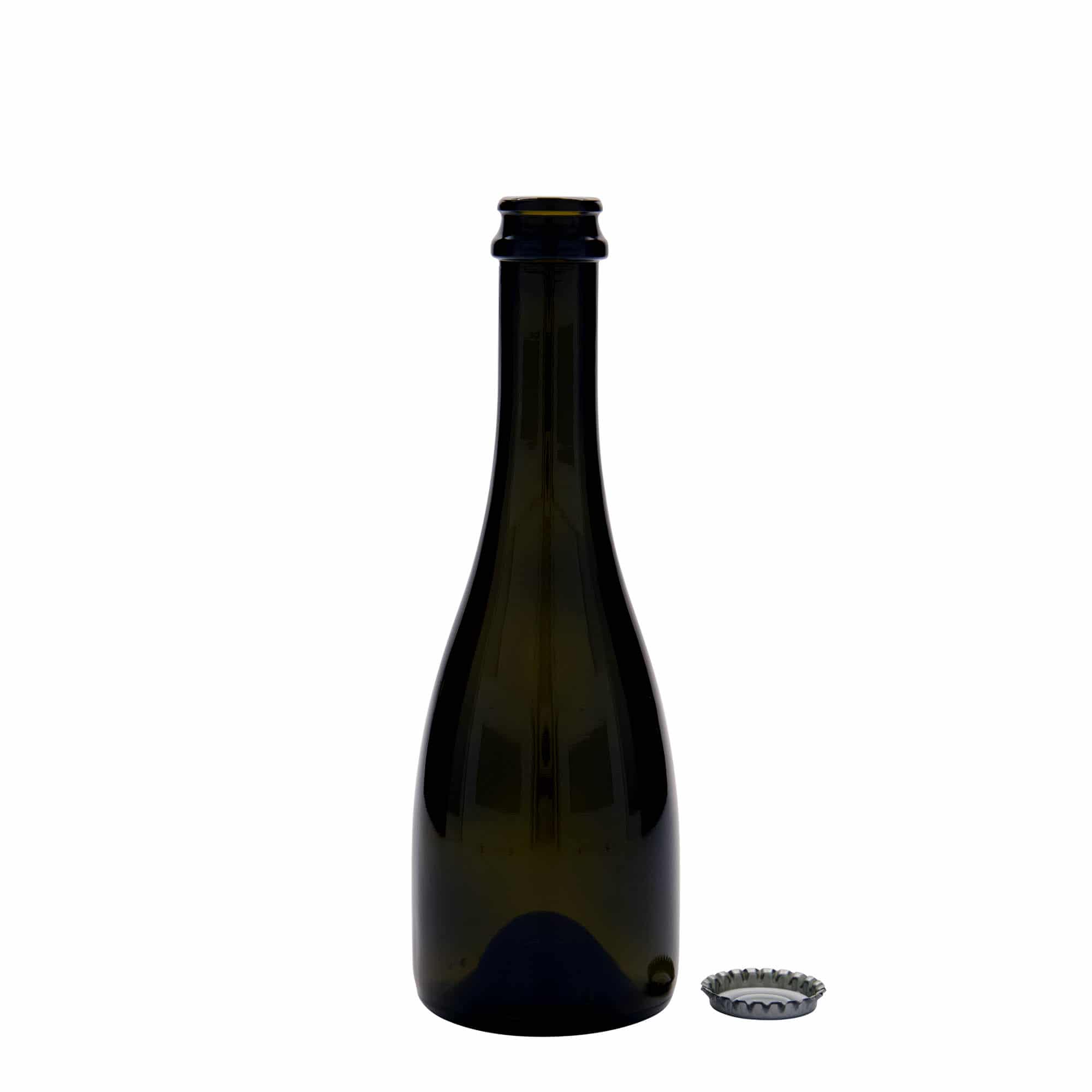 330 ml boca za pivo/šampanjac 'Tosca', staklo, antikno zeleno, otvor: krunski čep