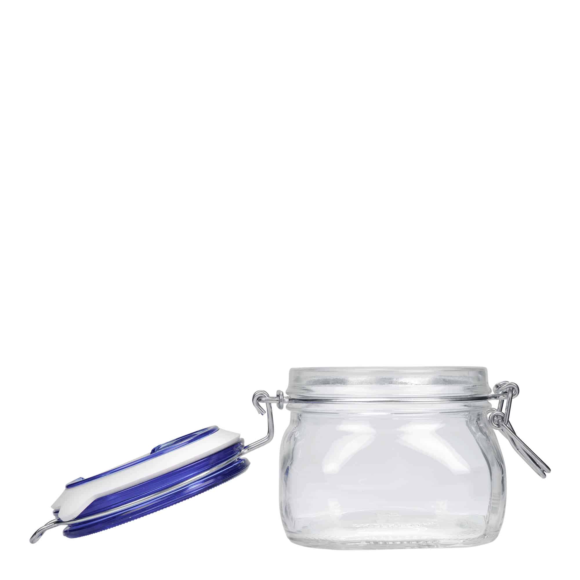 Staklenka s hermetičkim poklopcem 500 ml 'Fido' Blue Top, kvadratna, otvor: hermetički poklopac