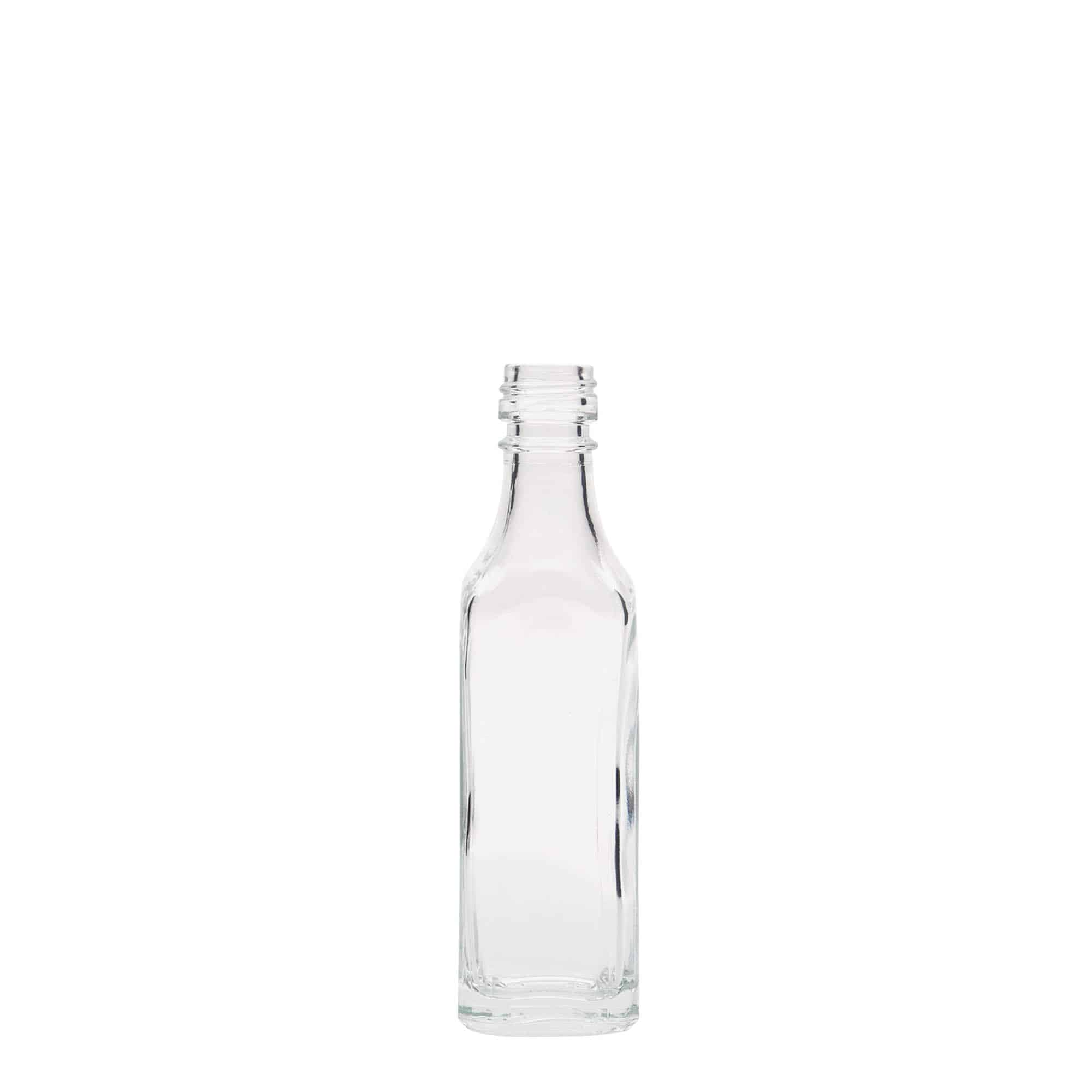 Staklena boca 50 ml 'Siena', kvadratna, otvor: PP 18 Staklena boca 50 ml 'Siena', kvadratna, otvor: PP 18