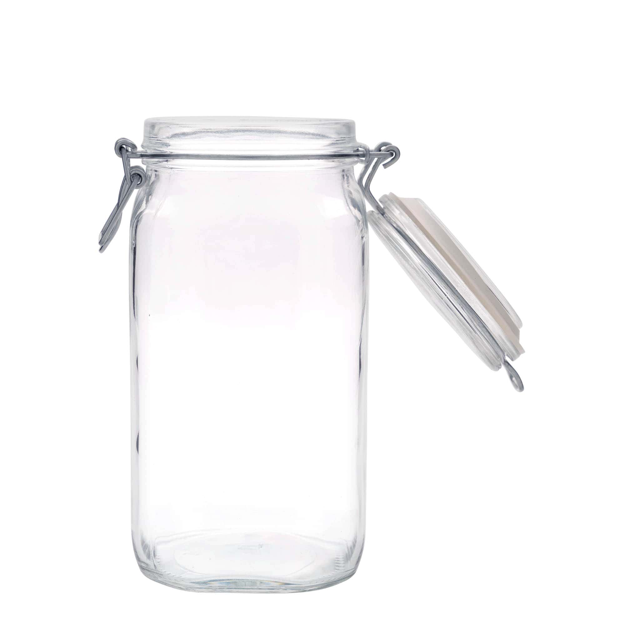 1.500 ml staklenka s žičanim zatvaračem 'Fido', četvrtasta, otvor: žični zatvarač